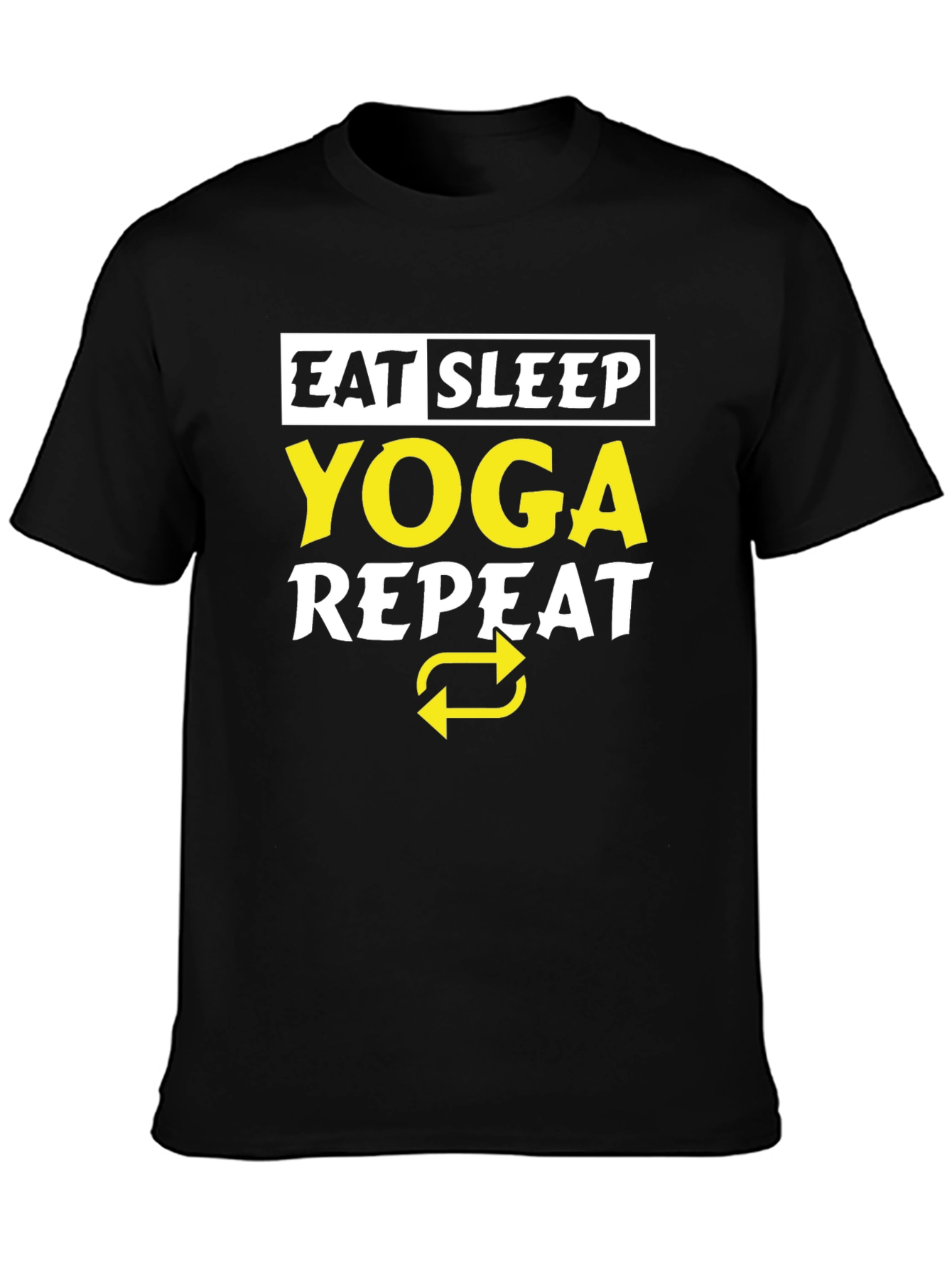 Eat Sleep Yoga Repeat Black T-Shirt