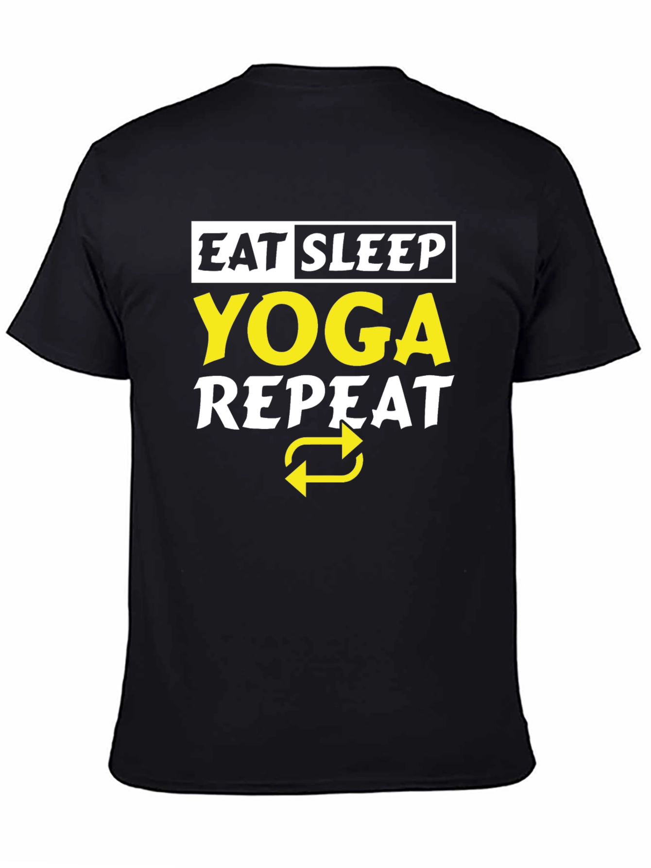 Eat Sleep Yoga Repeat Black T-Shirt
