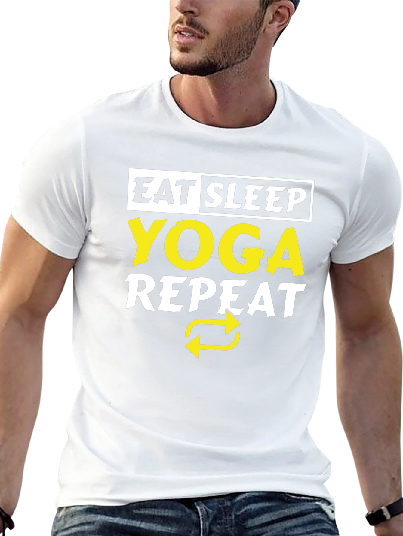 Eat Sleep Yoga Repeat Black T-Shirt