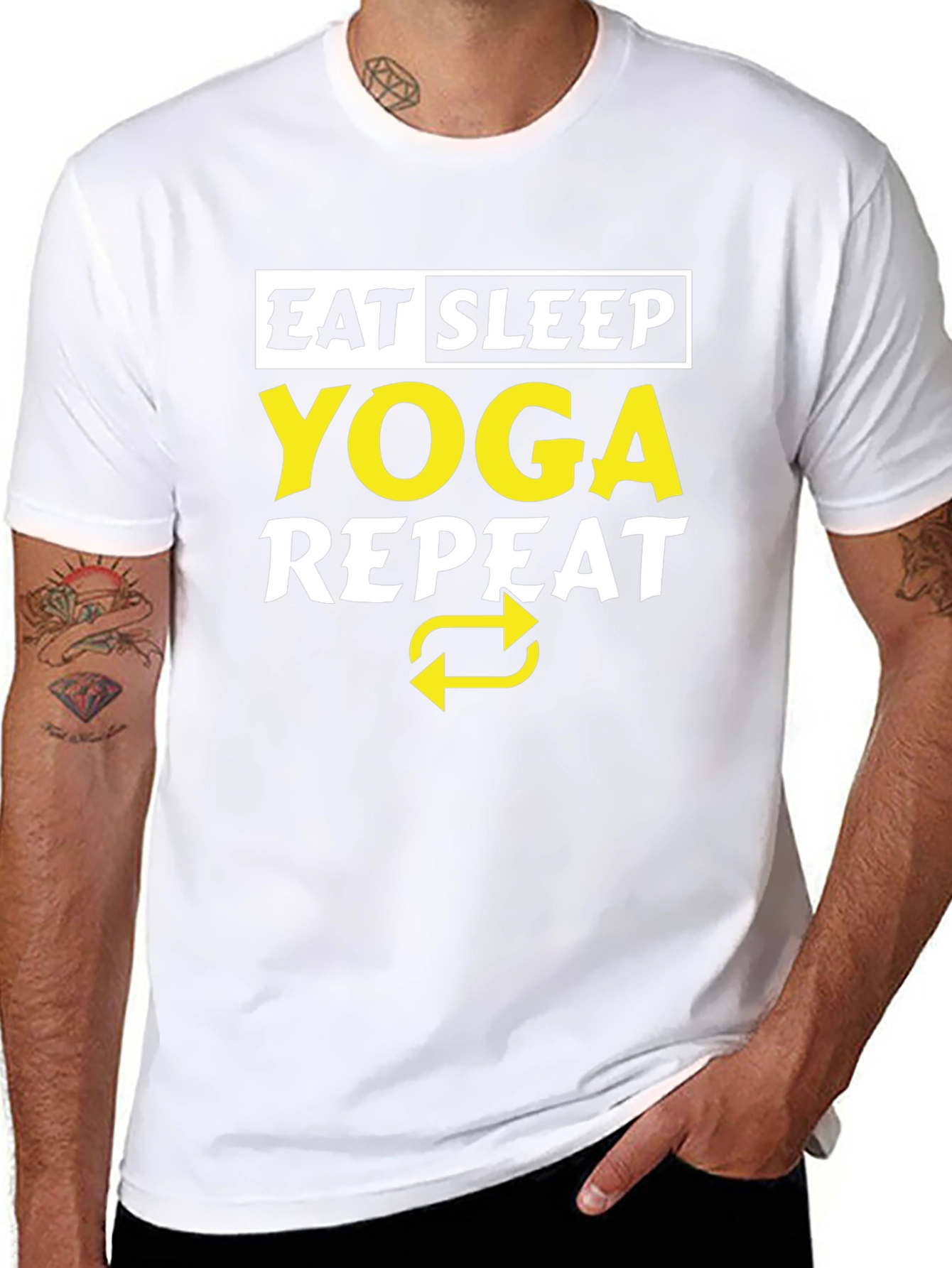 Eat Sleep Yoga Repeat Black T-Shirt