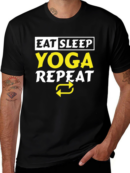 Eat Sleep Yoga Repeat Black T-Shirt