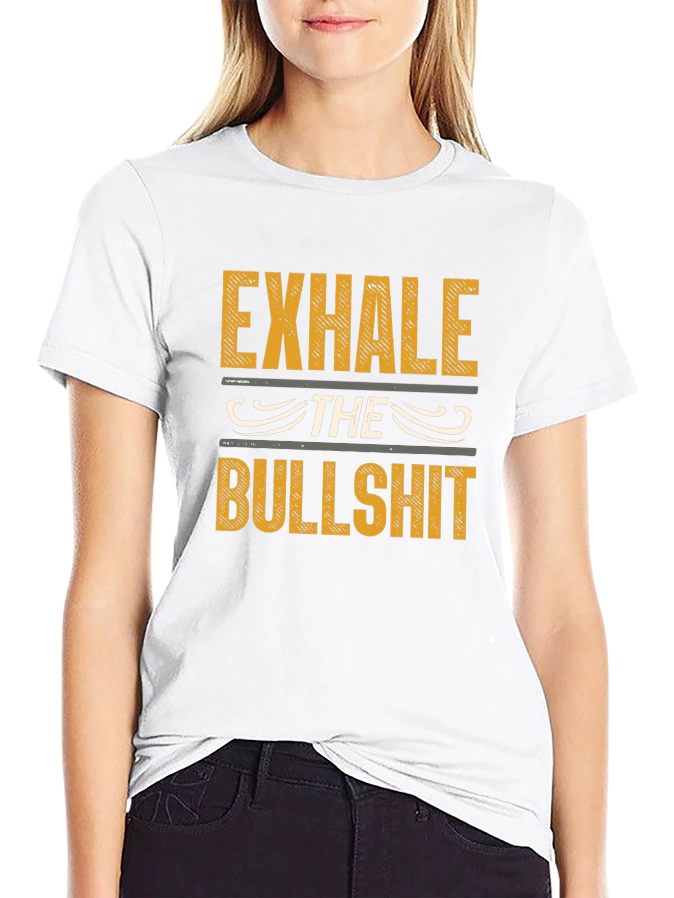 Exhale The Bullshit Graphic Print Tee