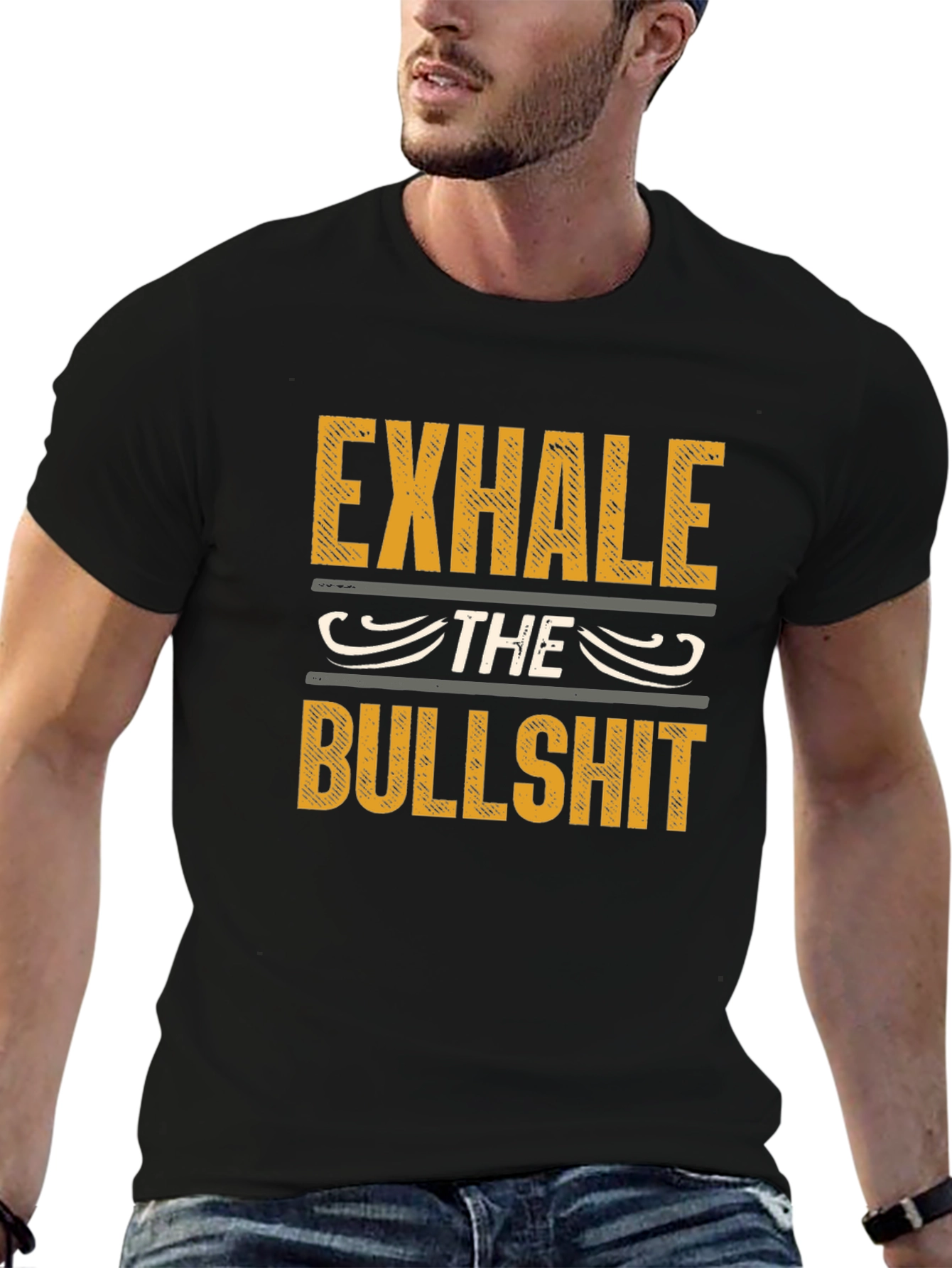 Exhale The Bullshit Graphic Print Tee