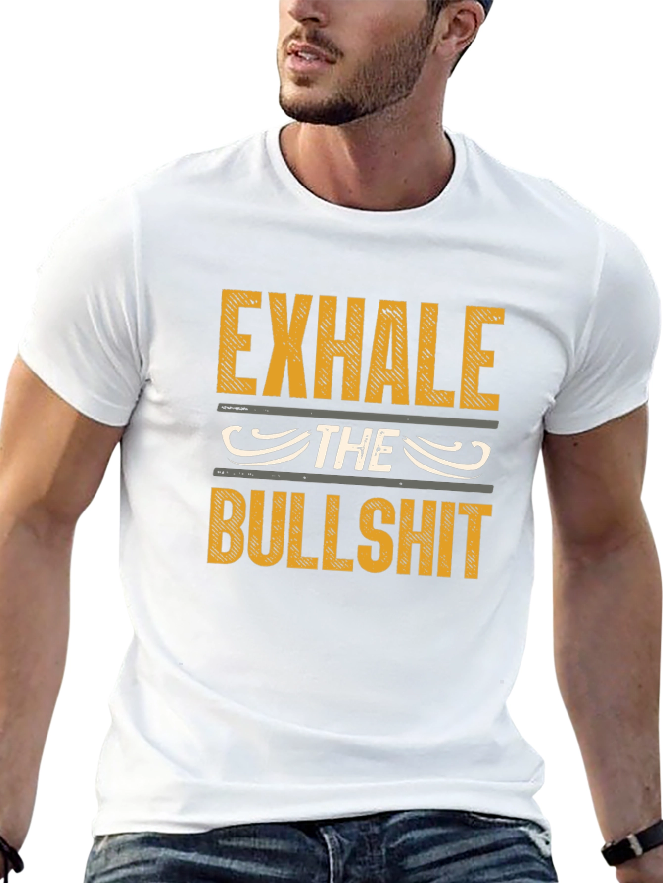 Exhale The Bullshit Graphic Print Tee