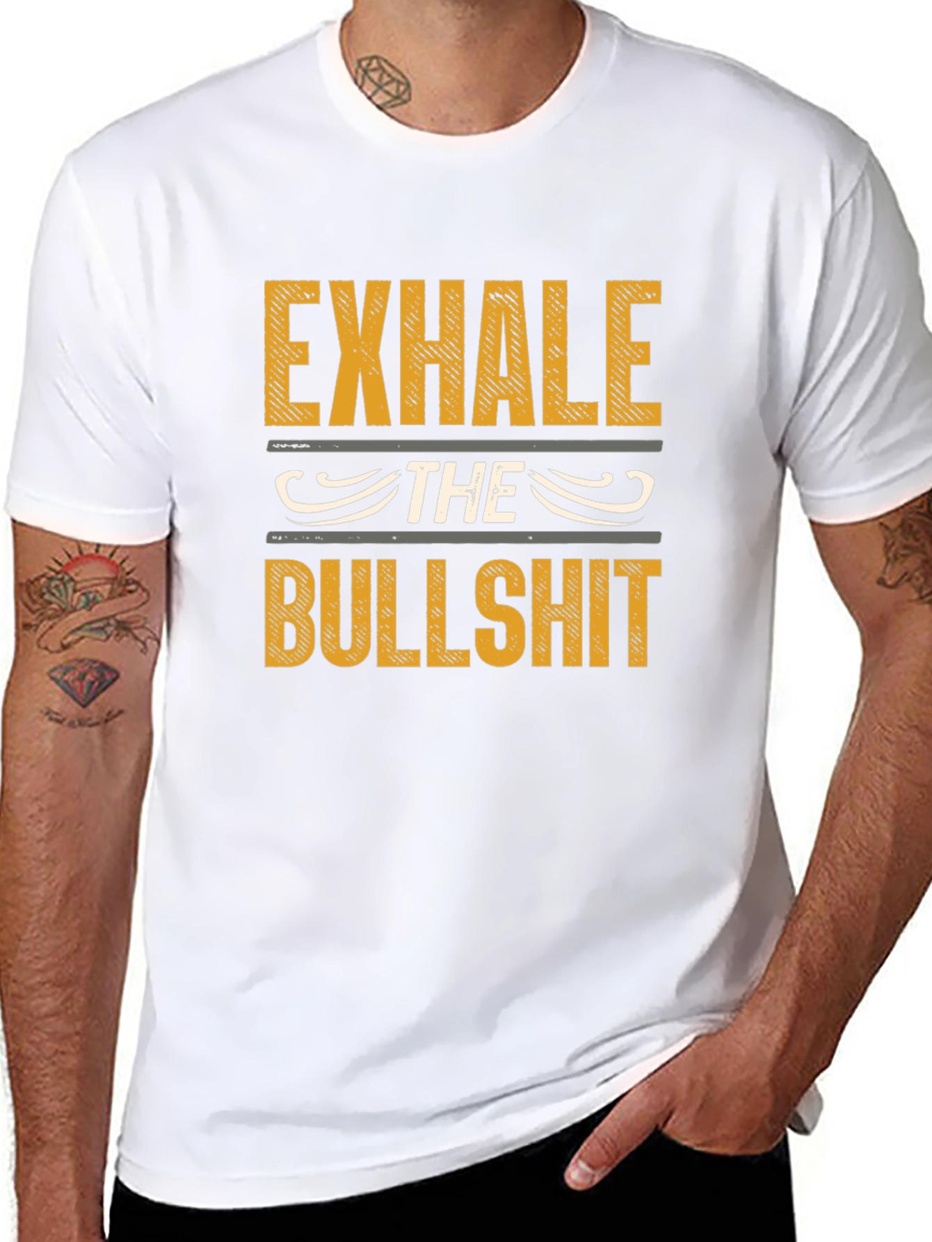 Exhale The Bullshit Graphic Print Tee