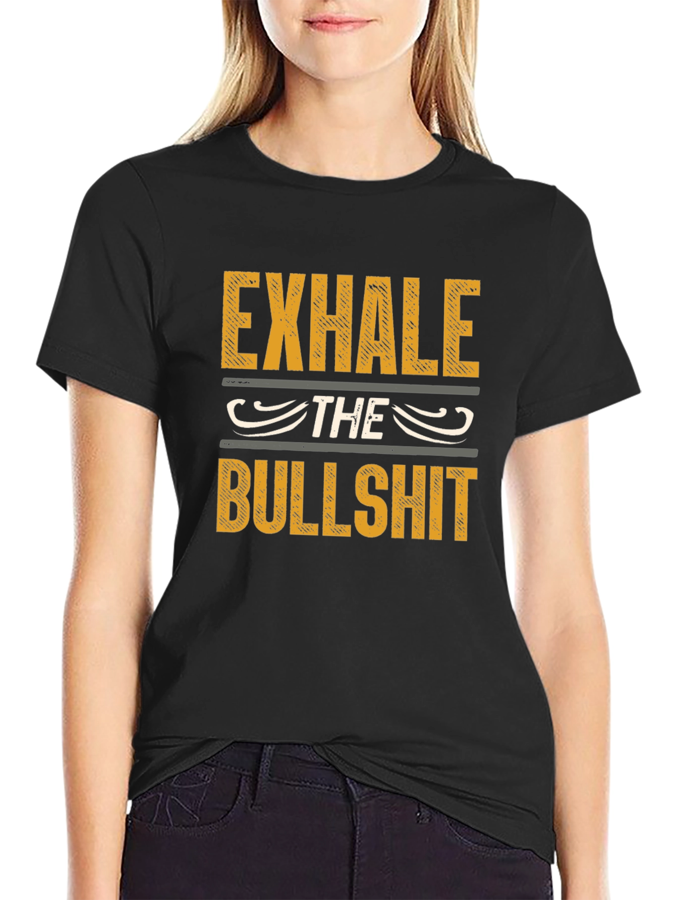 Exhale The Bullshit Graphic Print Tee