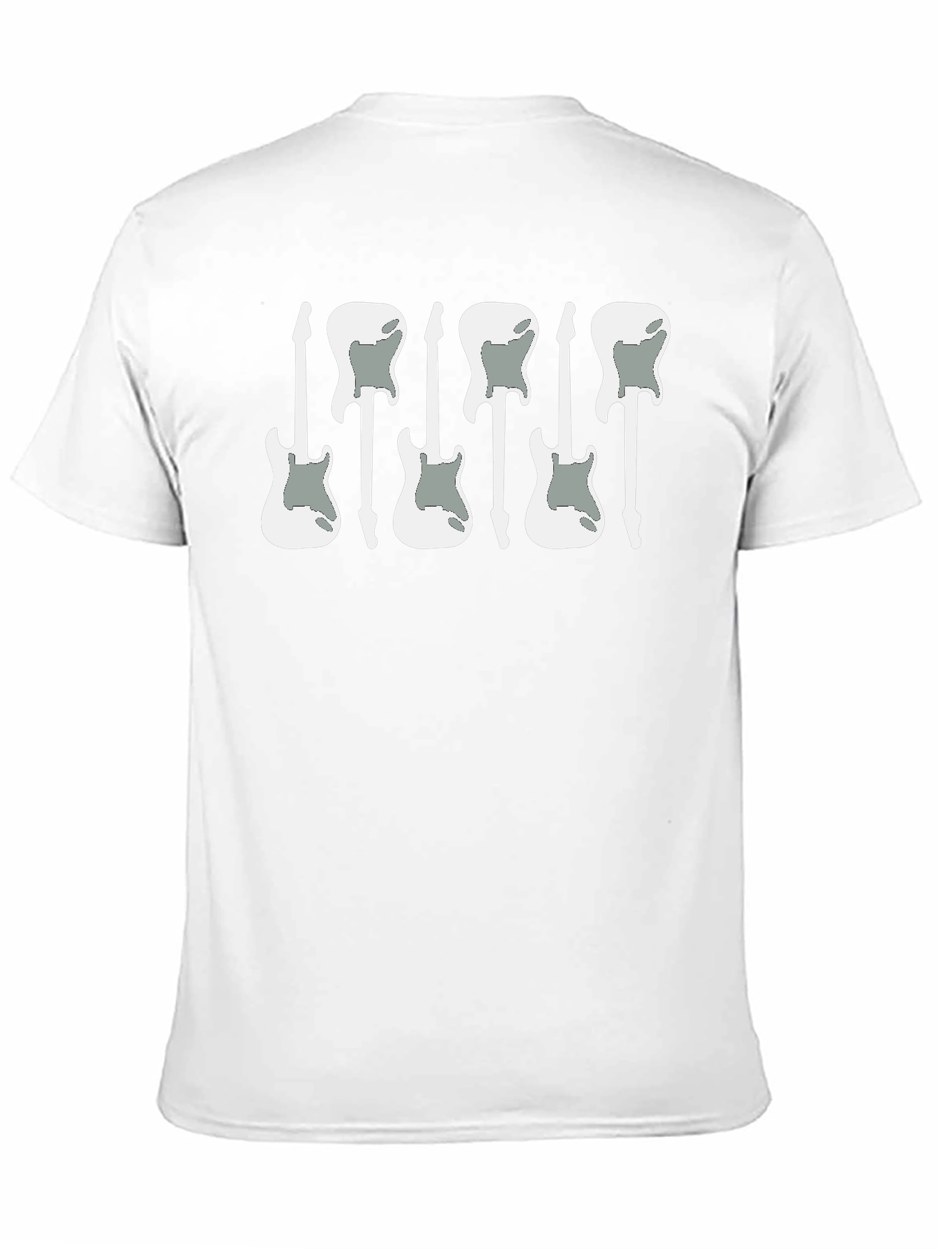 Guitar Graphic T-Shirt - Black Cotton Blend Music Tee