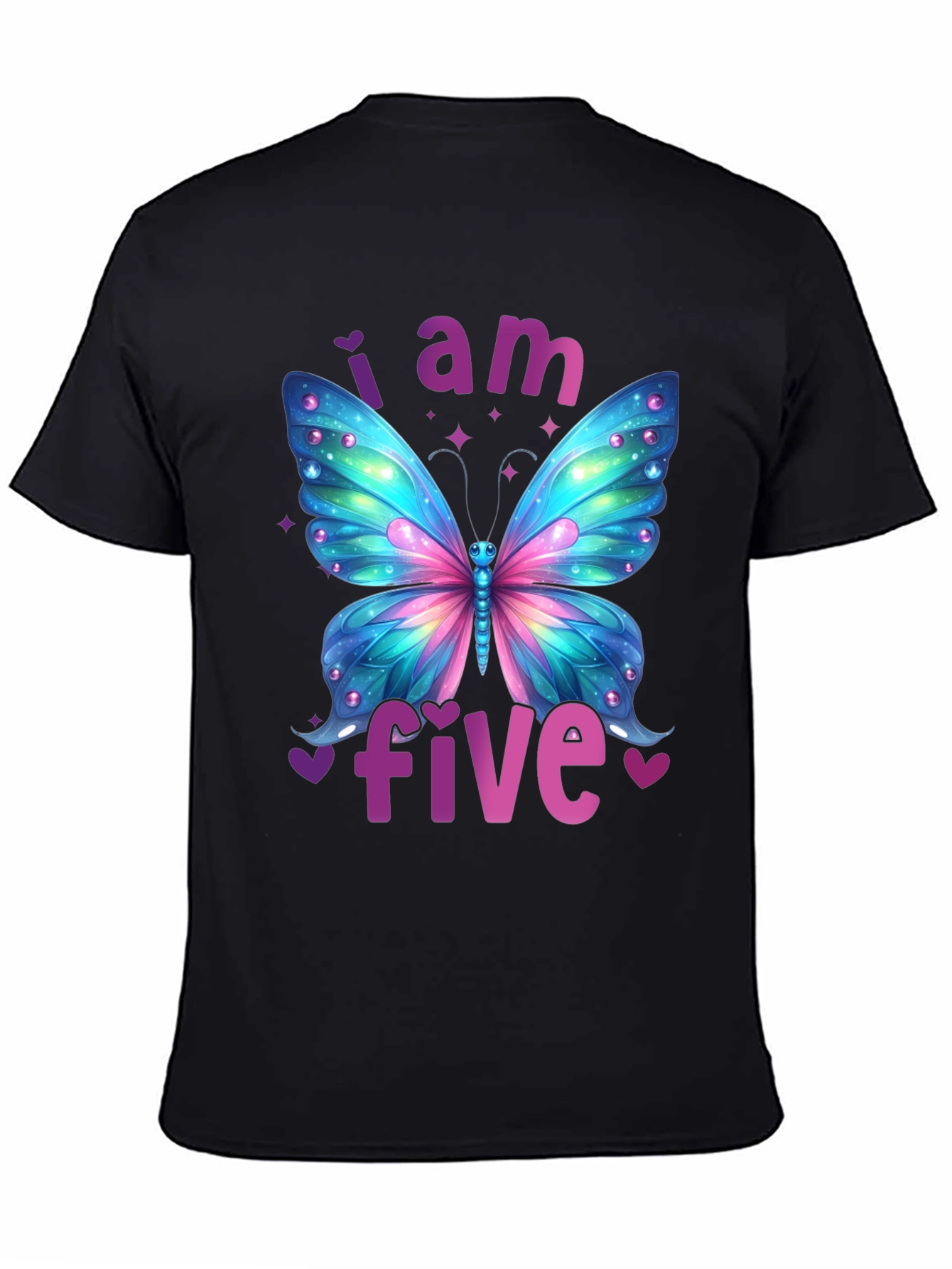 I Am Five Butterfly Birthday T-Shirt