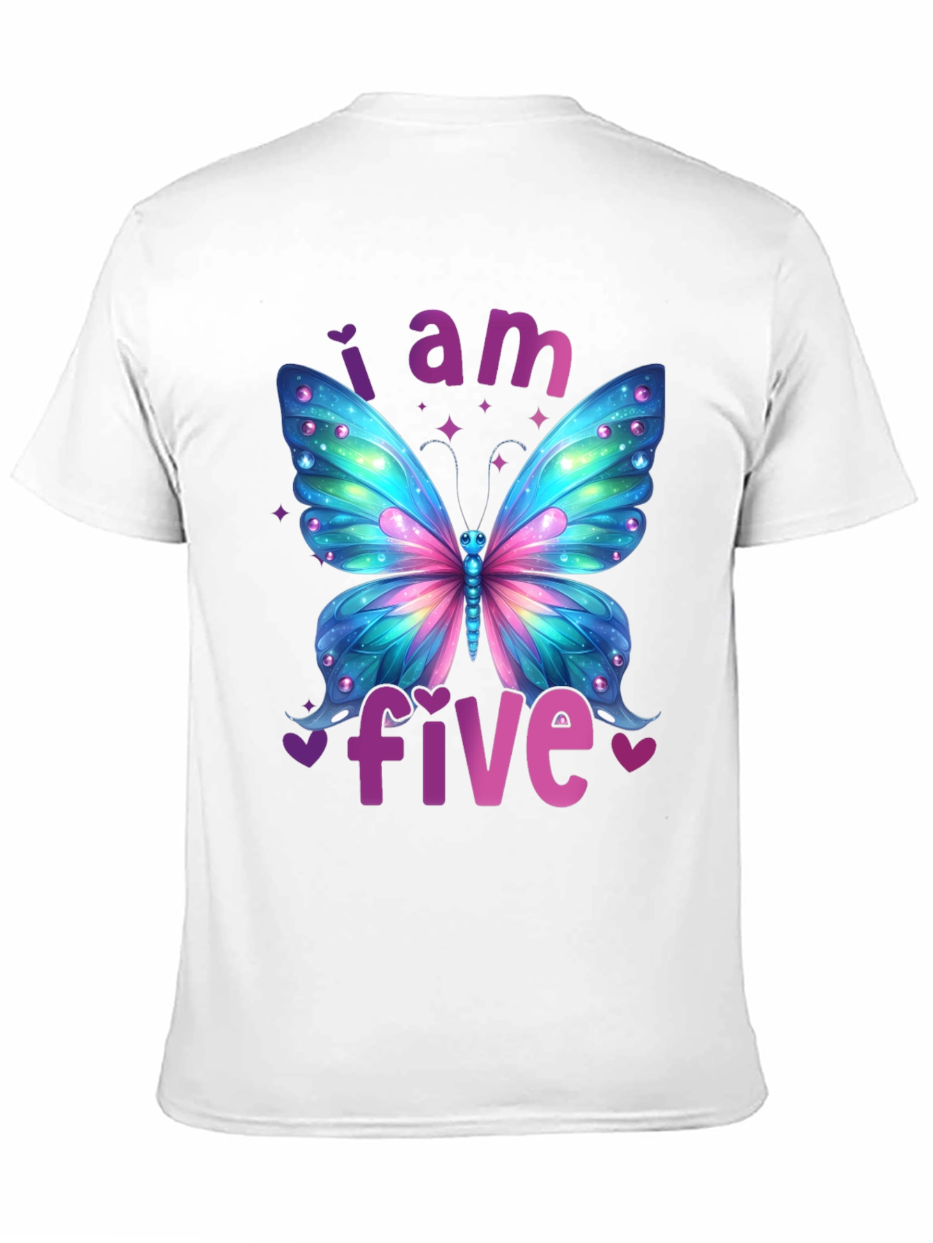 I Am Five Butterfly Birthday T-Shirt