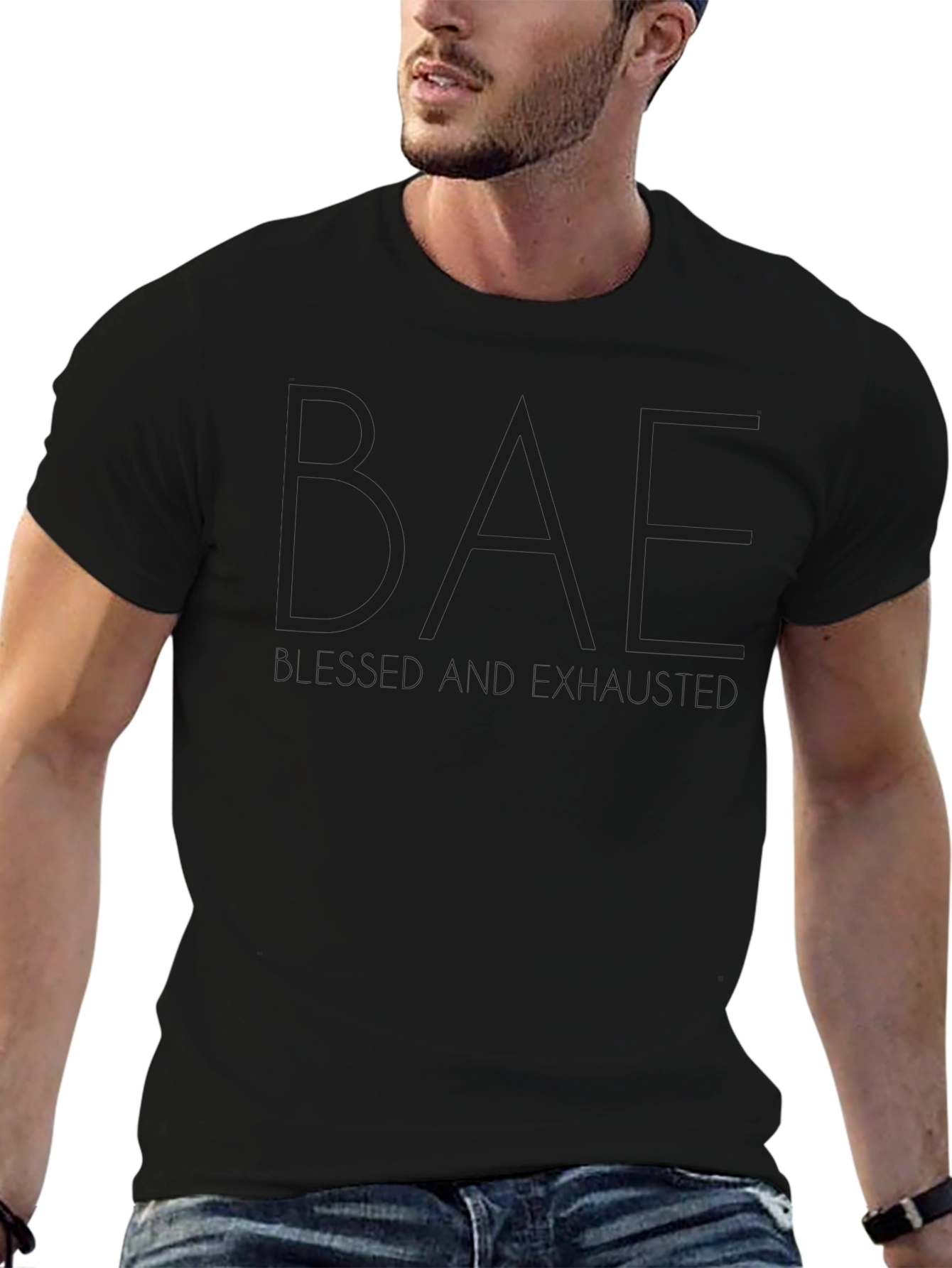 Black BAE T-Shirt - Soft Cotton Blend Casual Tee