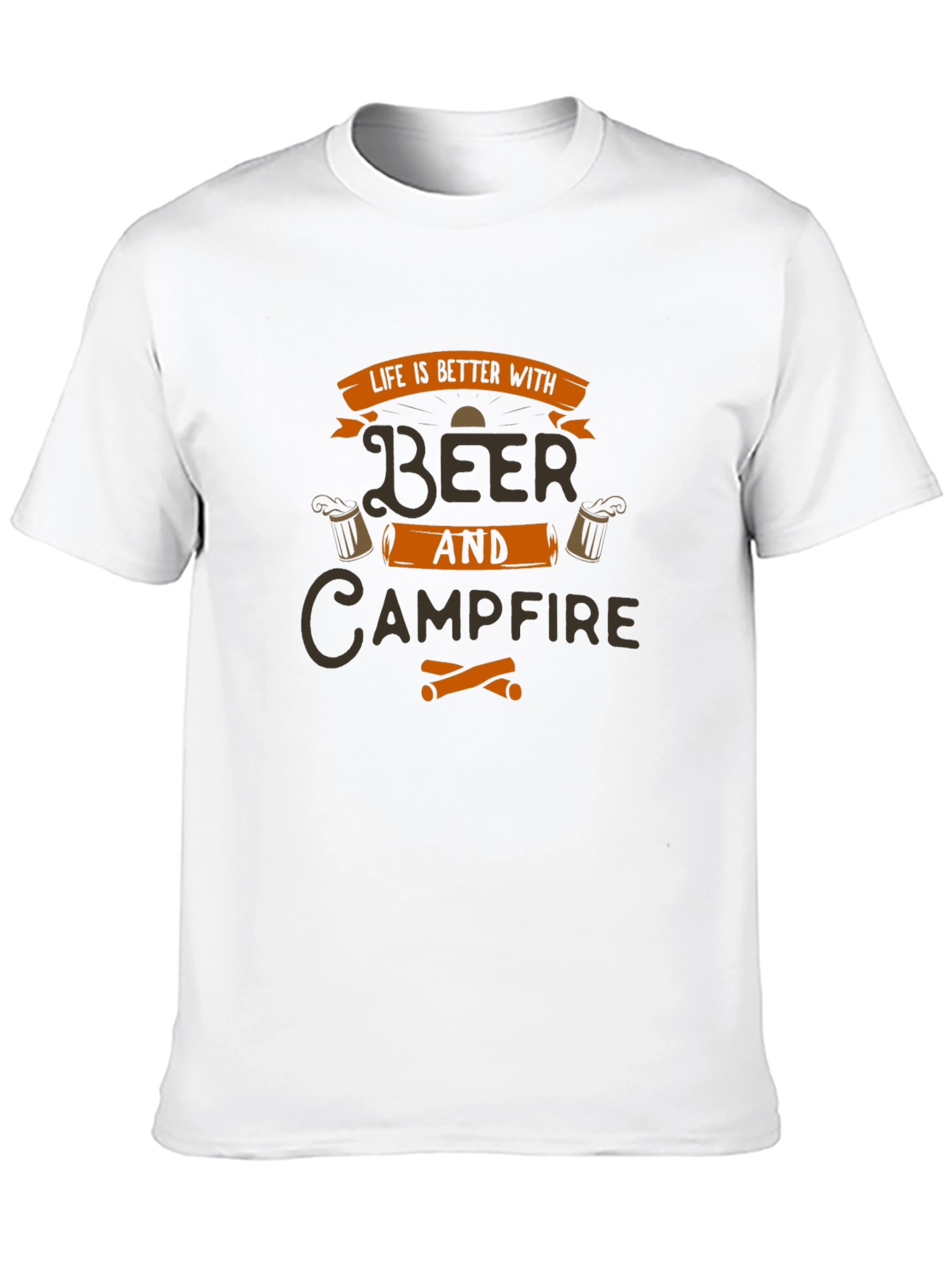Beer and Campfire Graphic T-Shirt