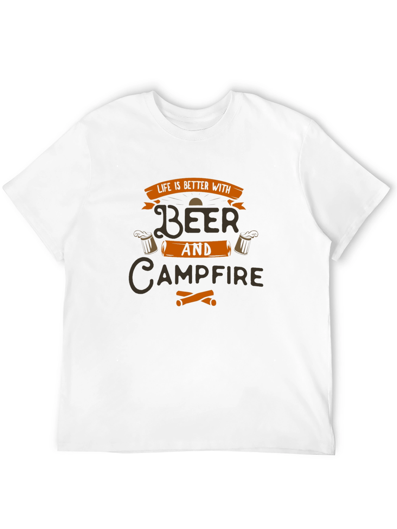 Beer and Campfire Graphic T-Shirt