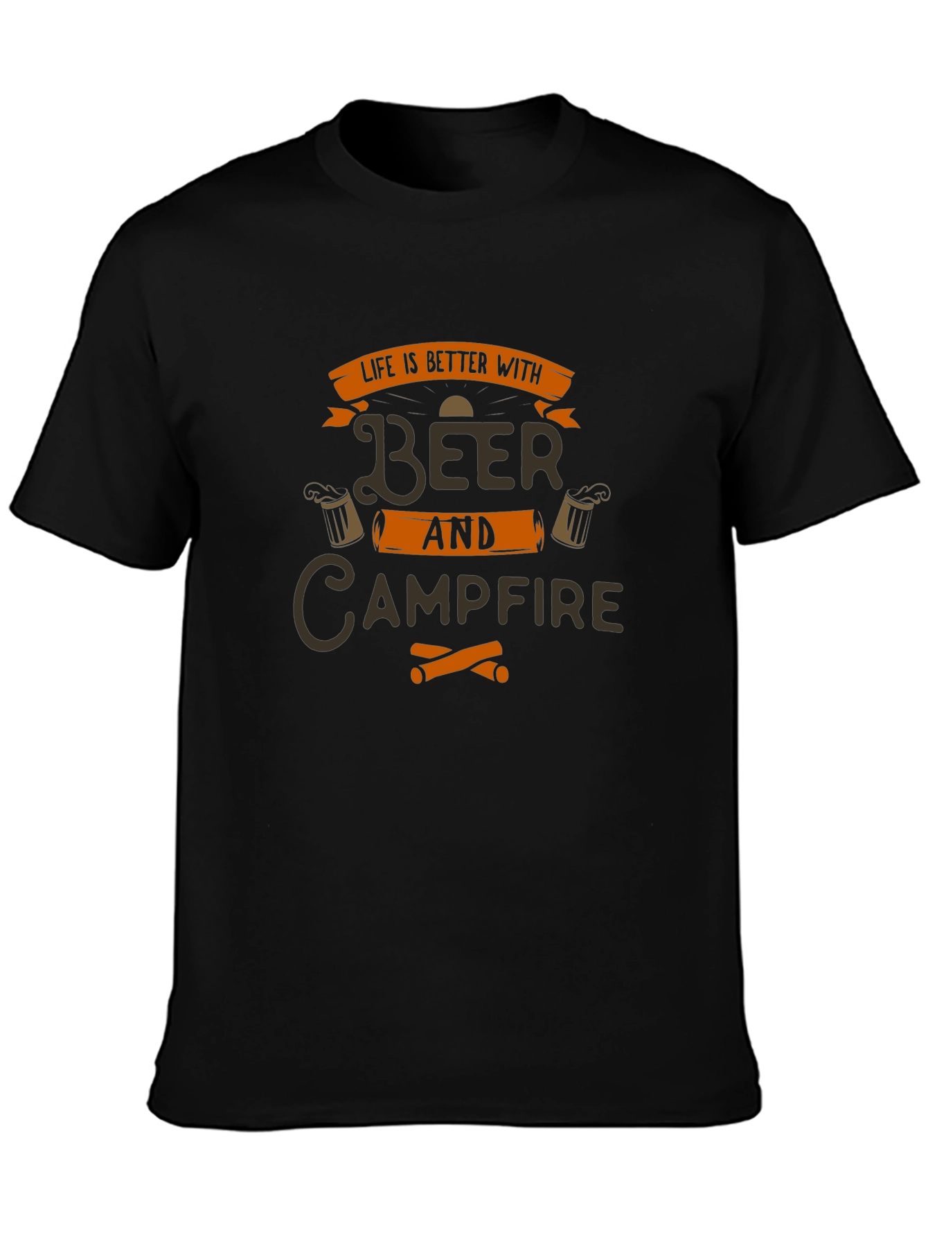 Beer and Campfire Graphic T-Shirt