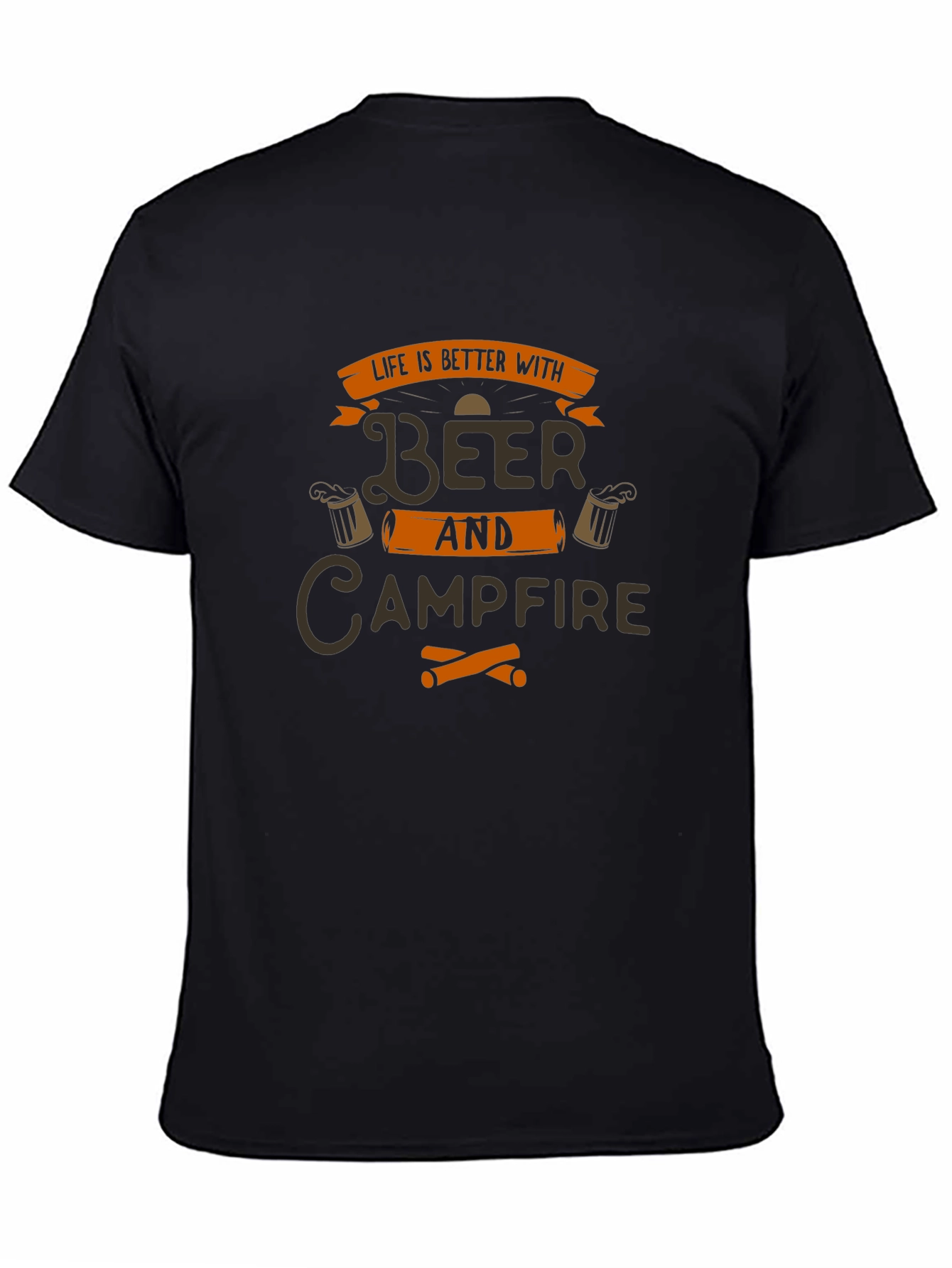 Beer and Campfire Graphic T-Shirt