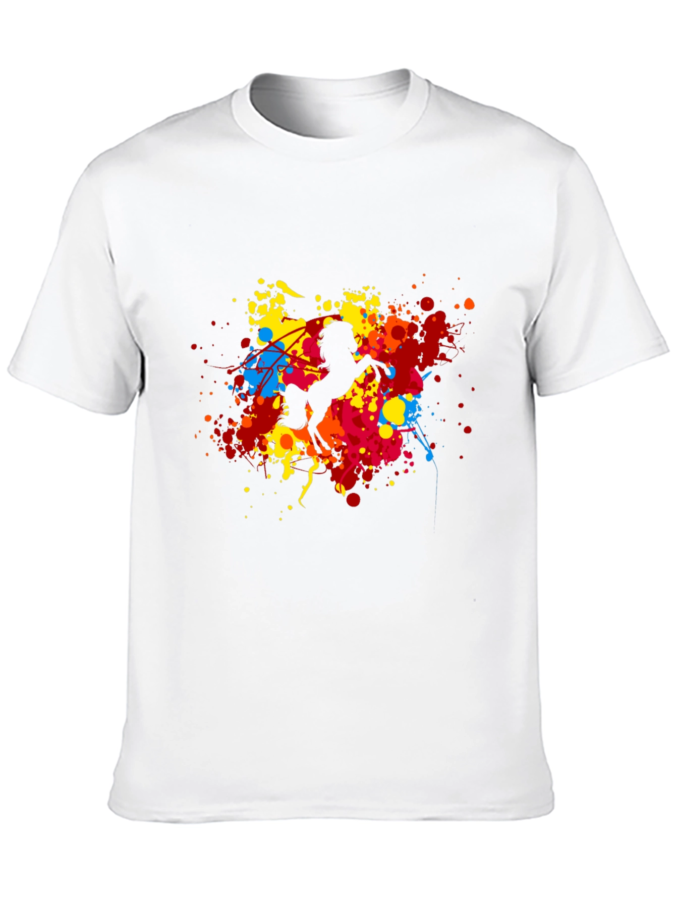 Vibrant Horse Graphic Black T-Shirt