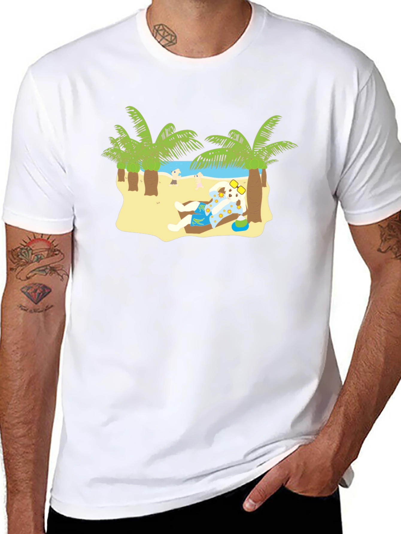 Relaxing Dog on Beach T-Shirt