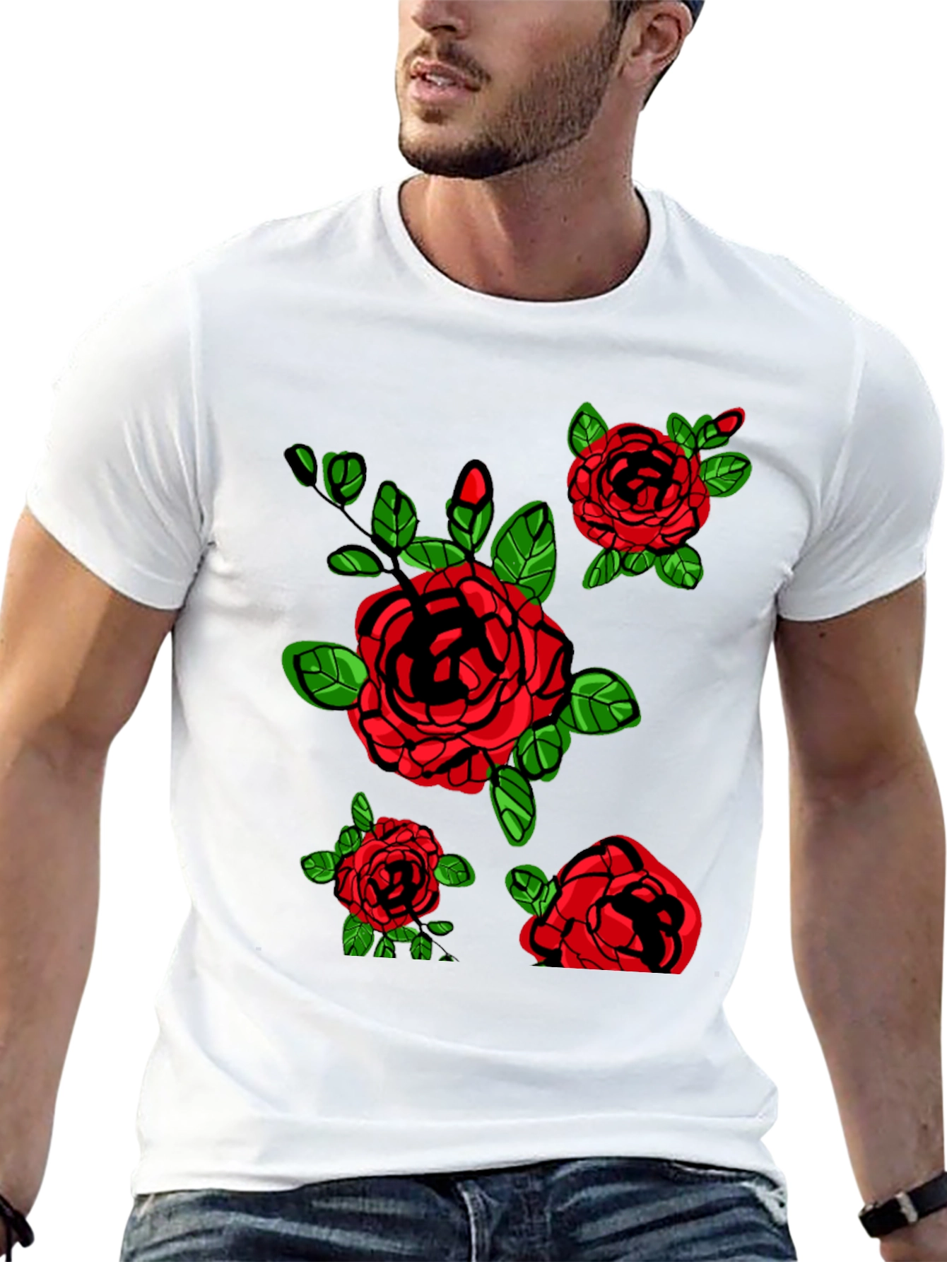 Floral Rose Graphic Print T-Shirt
