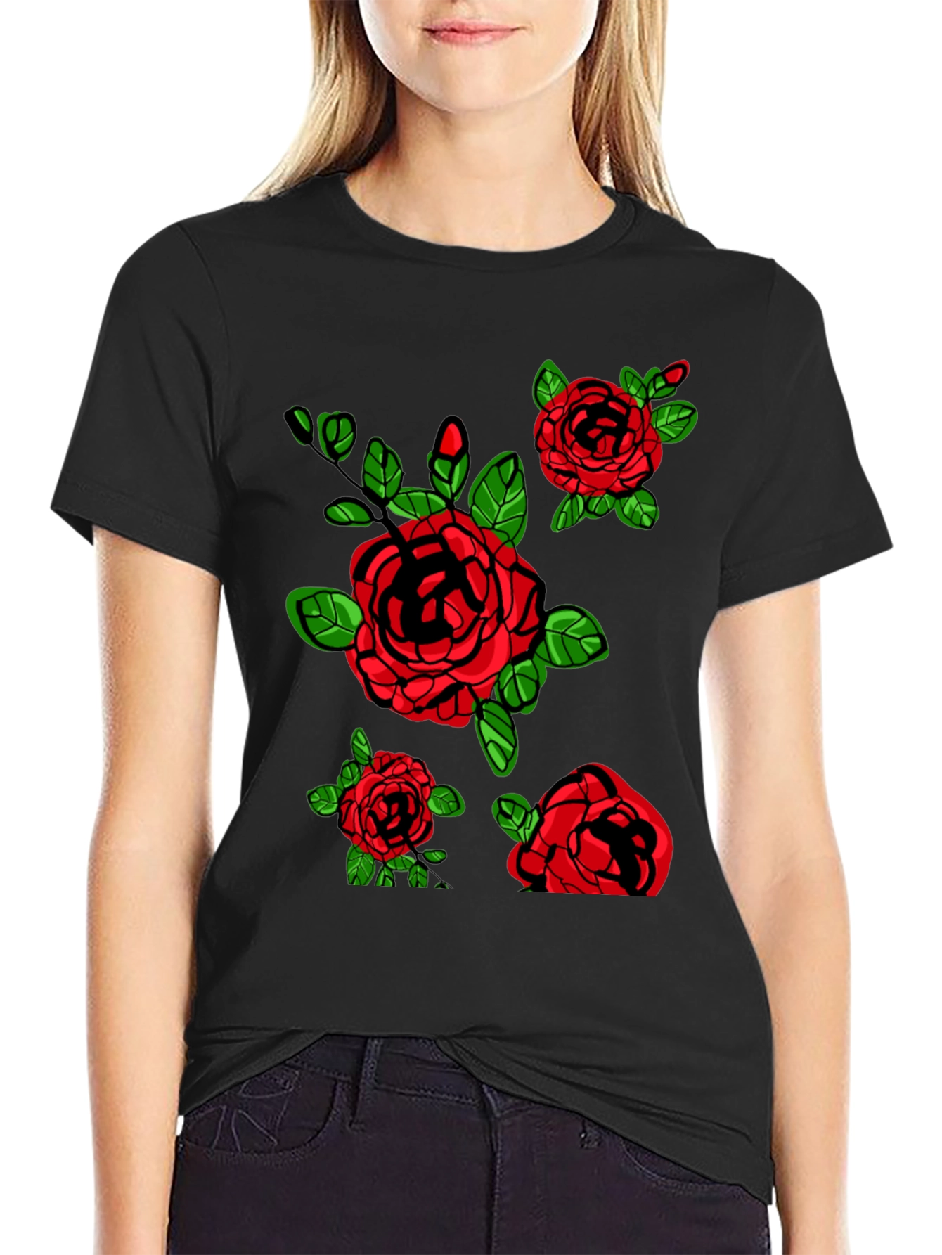 Floral Rose Graphic Print T-Shirt