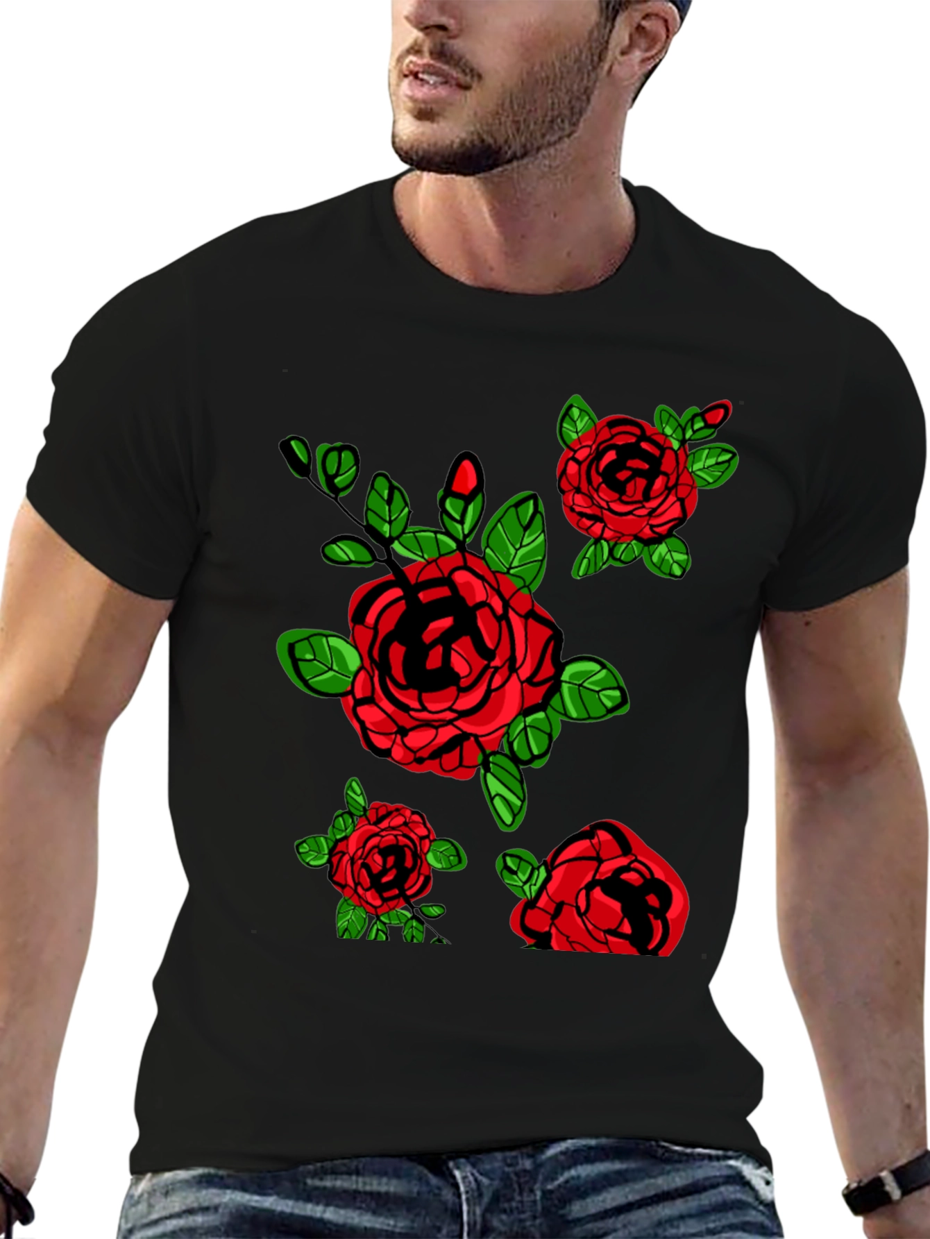 Floral Rose Graphic Print T-Shirt