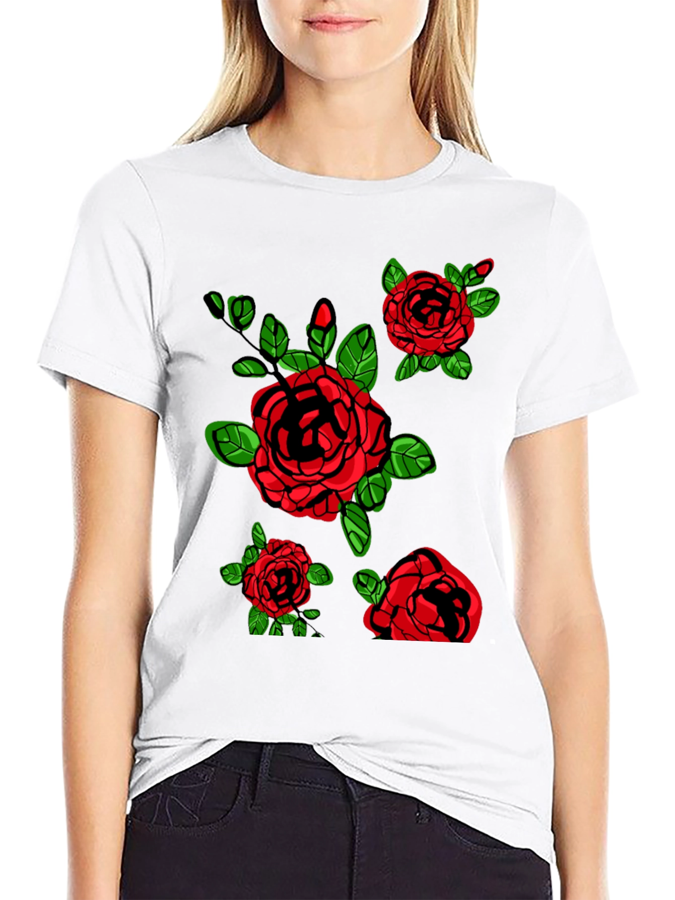 Floral Rose Graphic Print T-Shirt