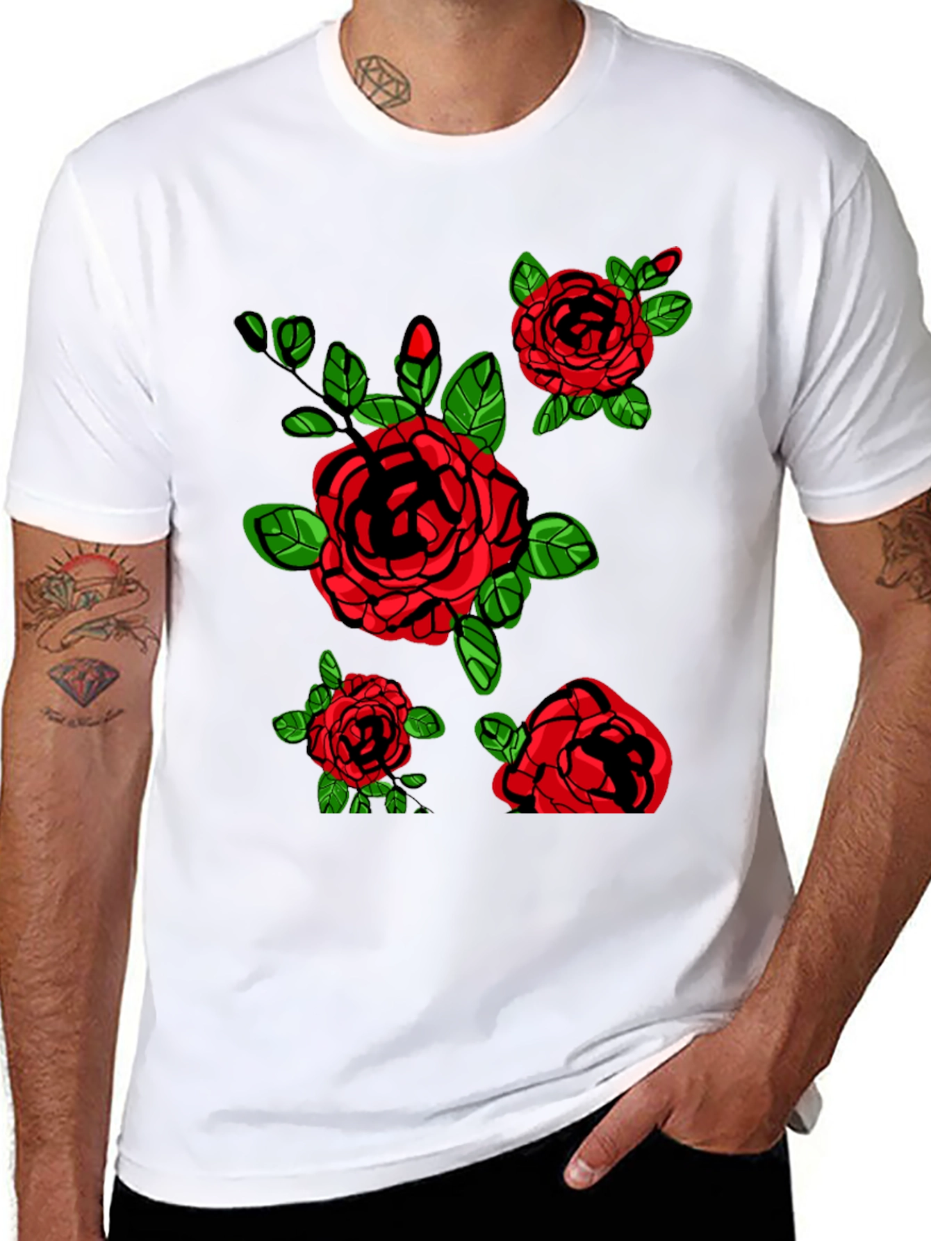 Floral Rose Graphic Print T-Shirt