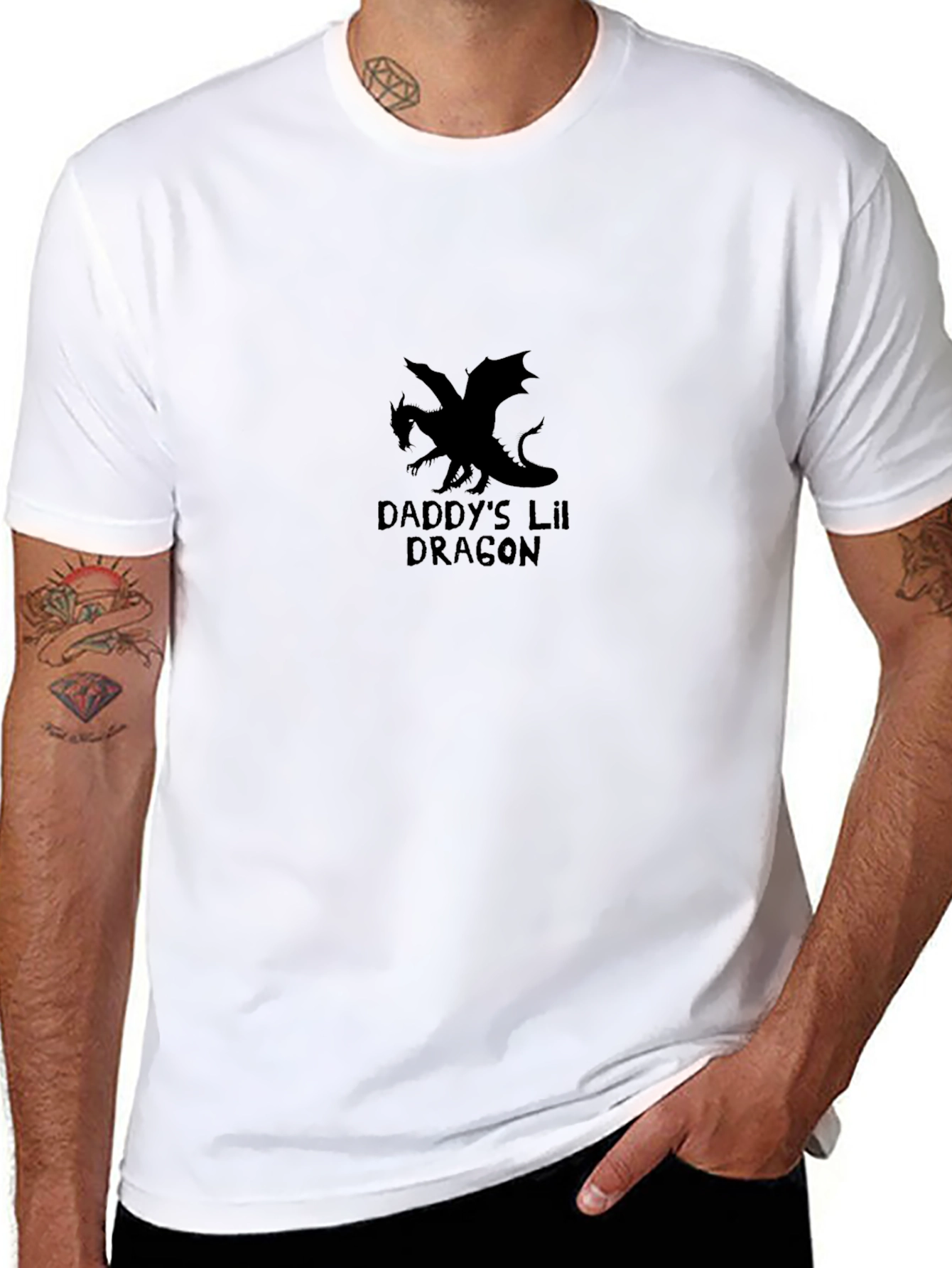 Daddys Lil Dragon Black Tee Shirt