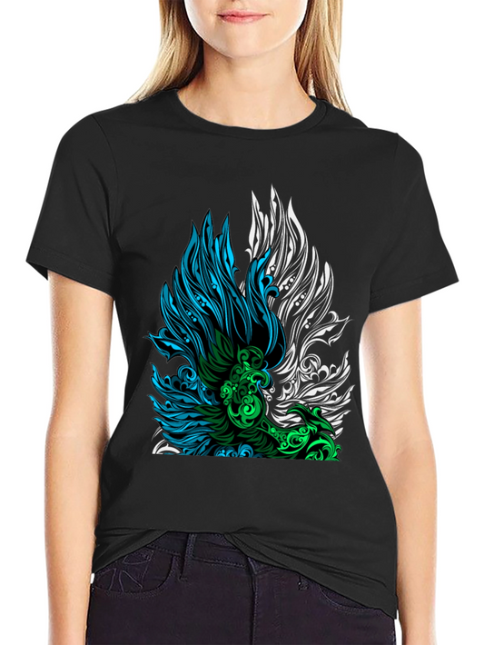 Abstract Graphic Print Mens Black T-Shirt