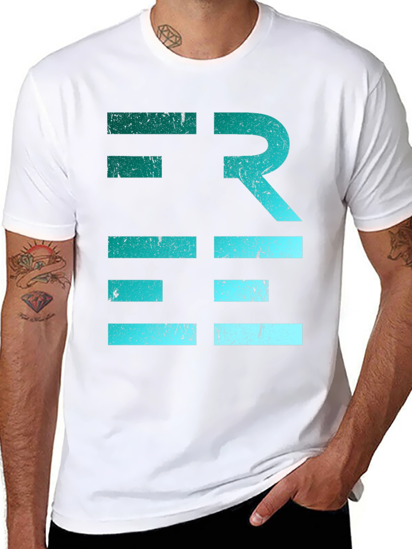 Abstract Graphic Tee - Modern Design Cotton Shirt