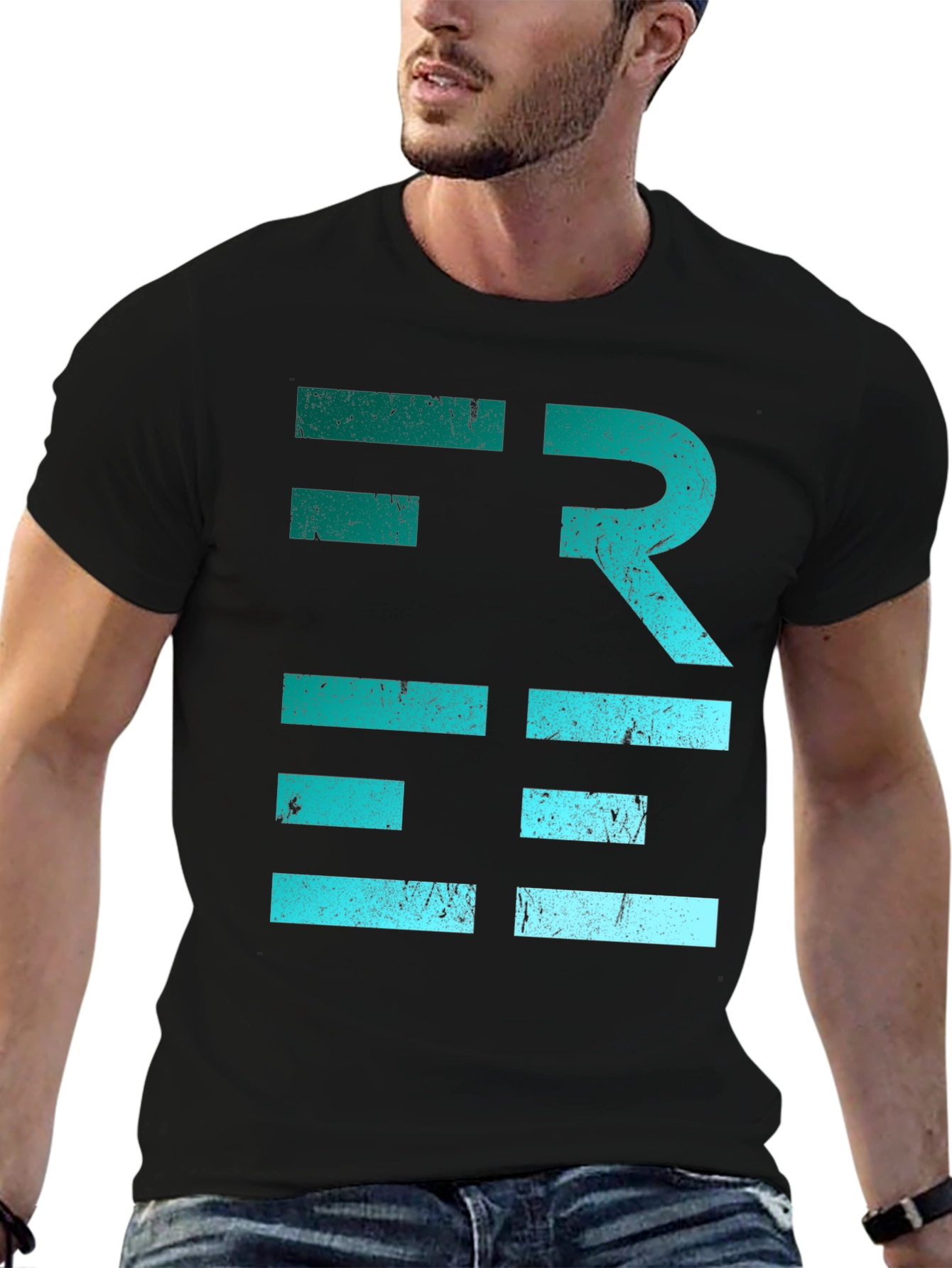 Abstract Graphic Tee - Modern Design Cotton Shirt