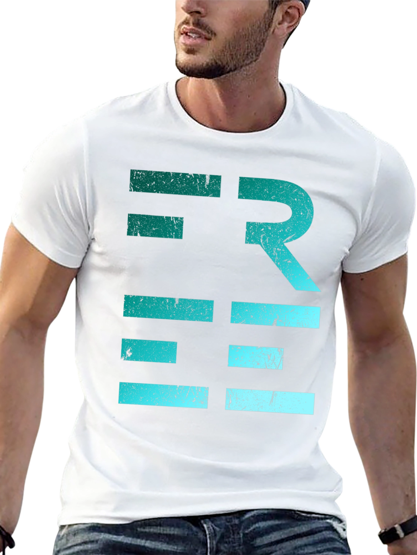 Abstract Graphic Tee - Modern Design Cotton Shirt