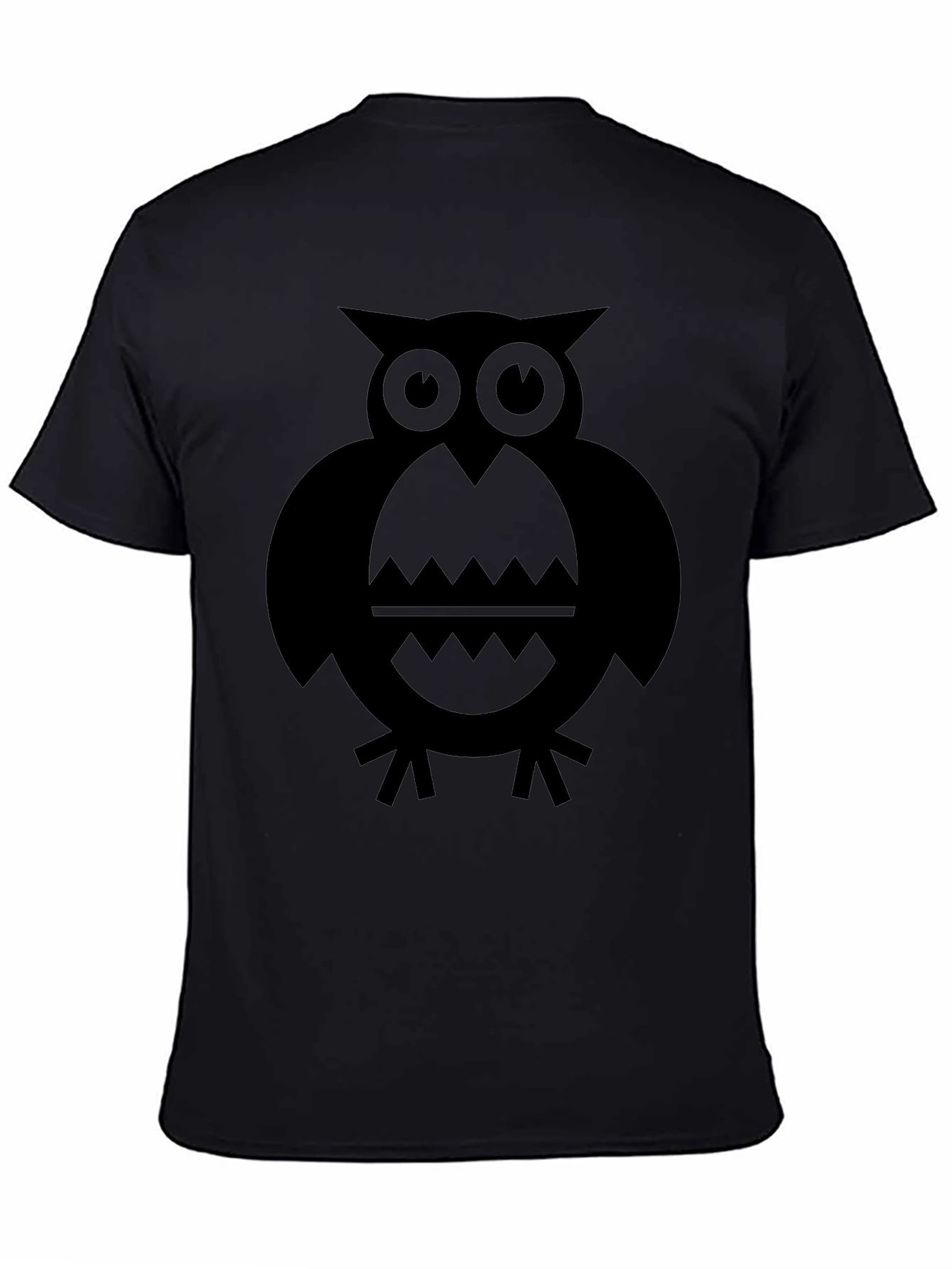 Black Owl Graphic T-Shirt - Mens Crew Neck Tee