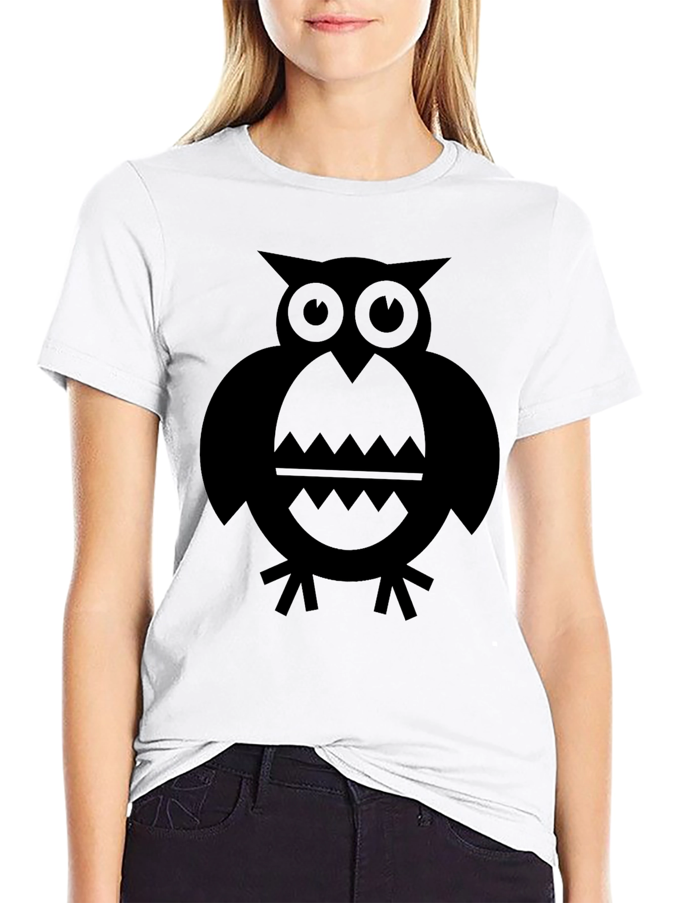Black Owl Graphic T-Shirt - Mens Crew Neck Tee