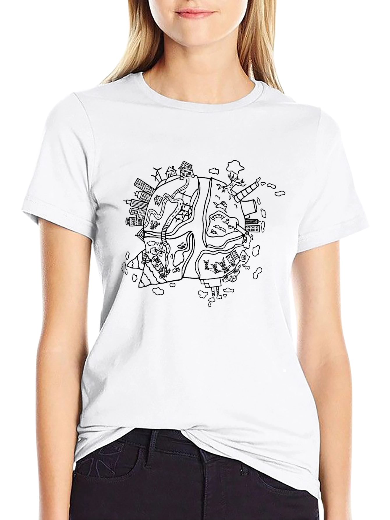 Earth Graphic Black T-Shirt