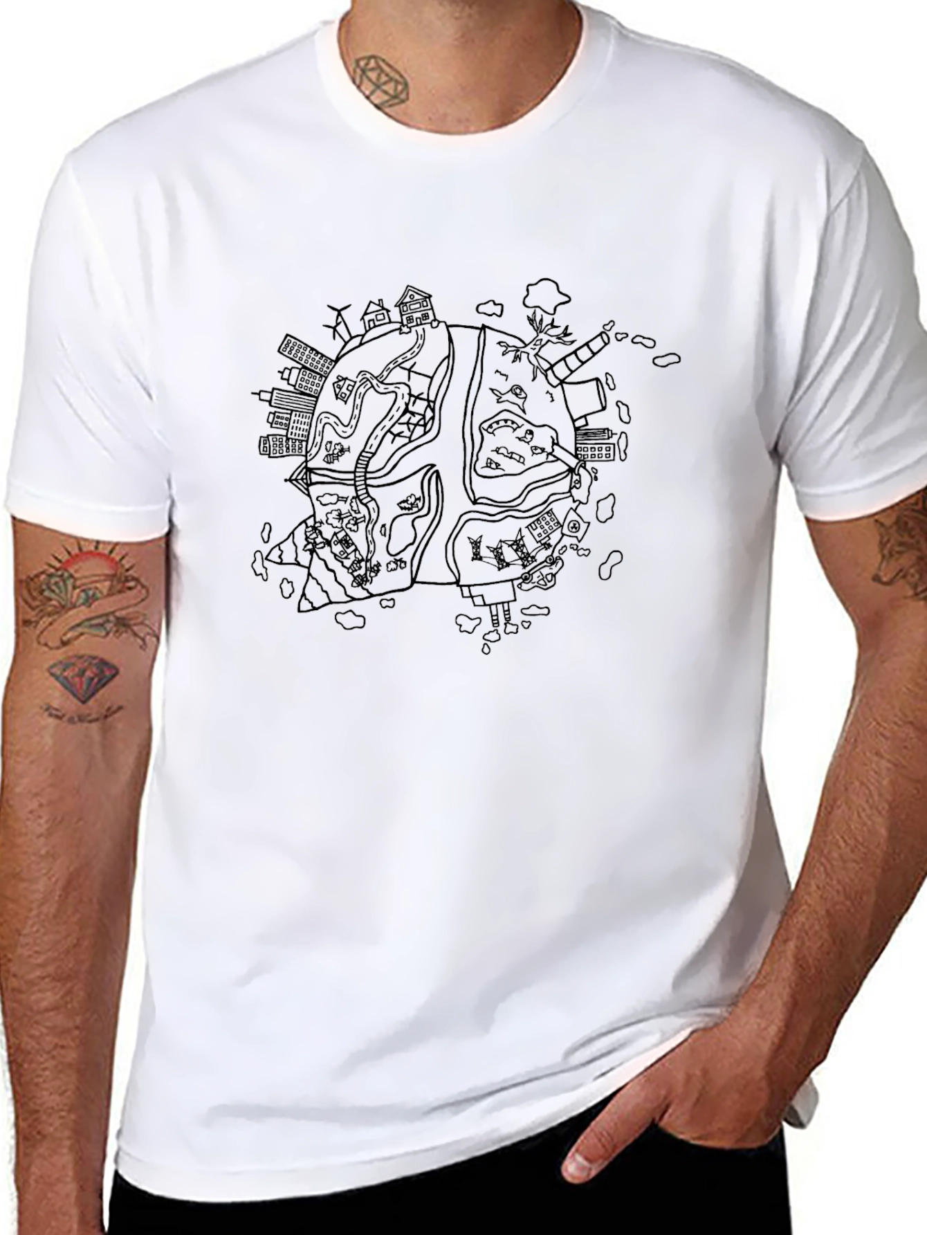 Earth Graphic Black T-Shirt