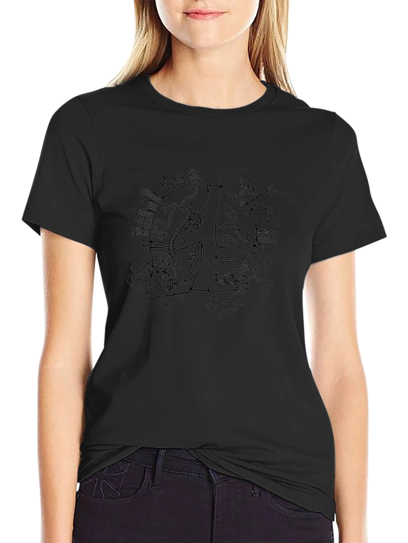 Earth Graphic Black T-Shirt