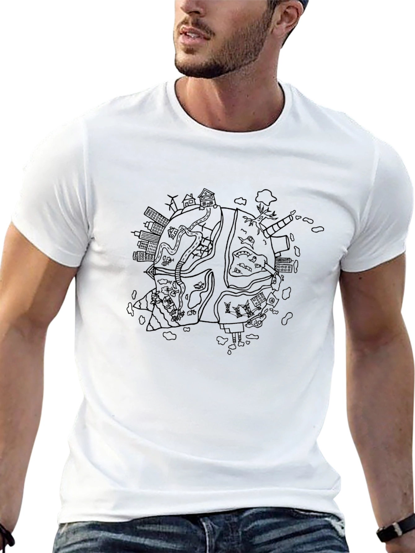 Earth Graphic Black T-Shirt