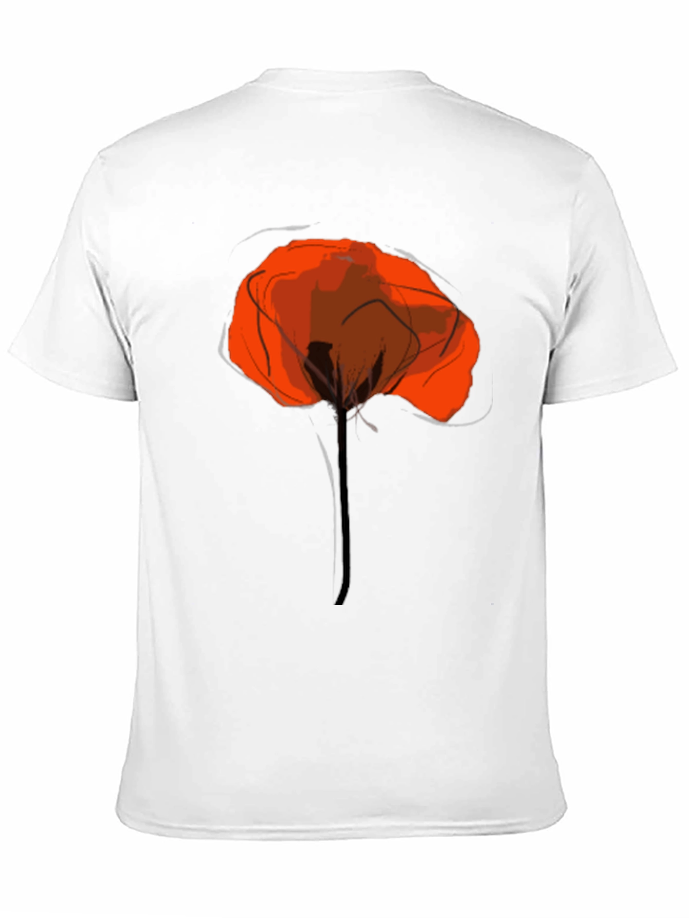 Abstract Poppy Graphic Print Black T-Shirt