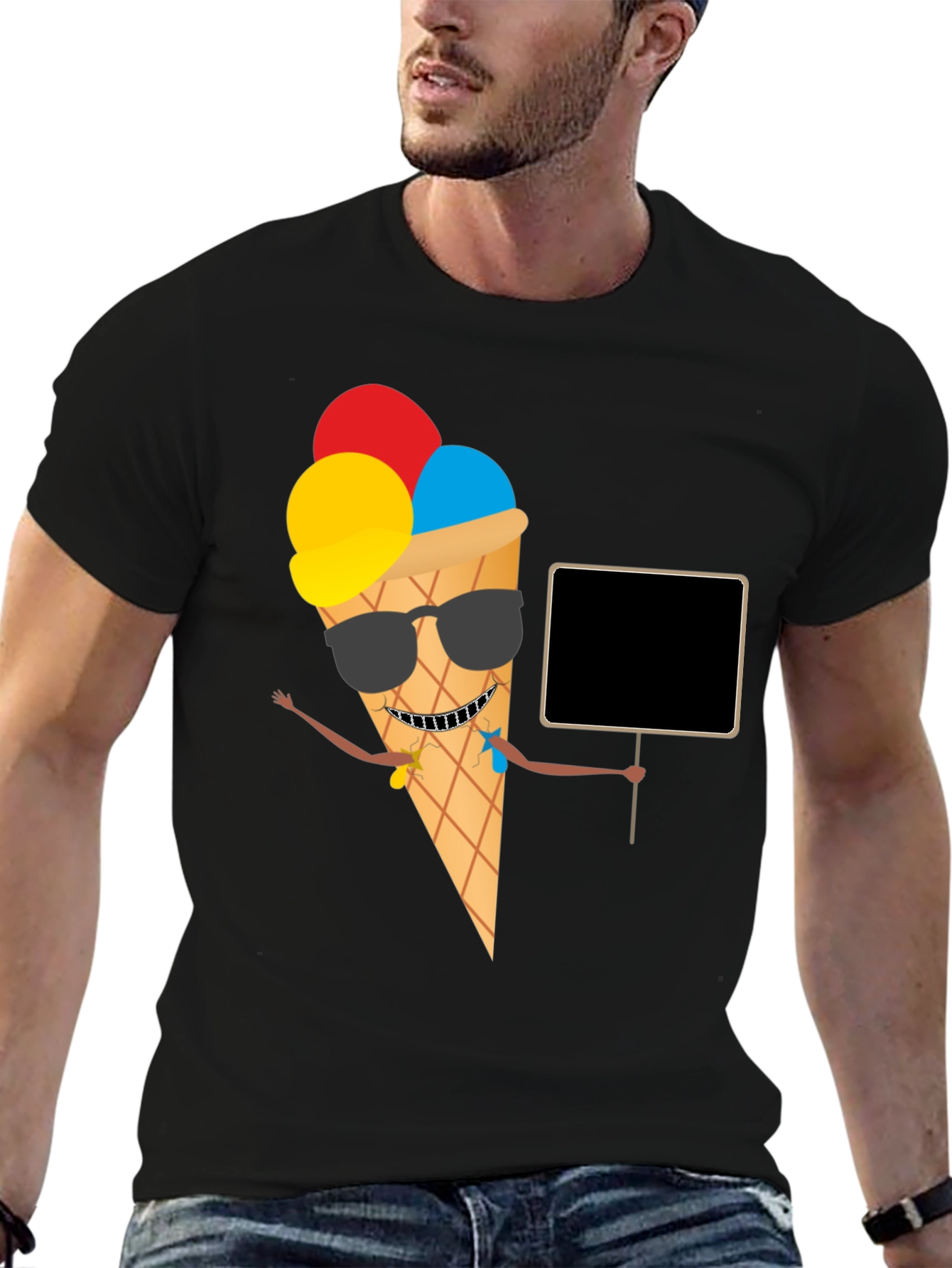 Cool Ice Cream Cone Graphic T-Shirt