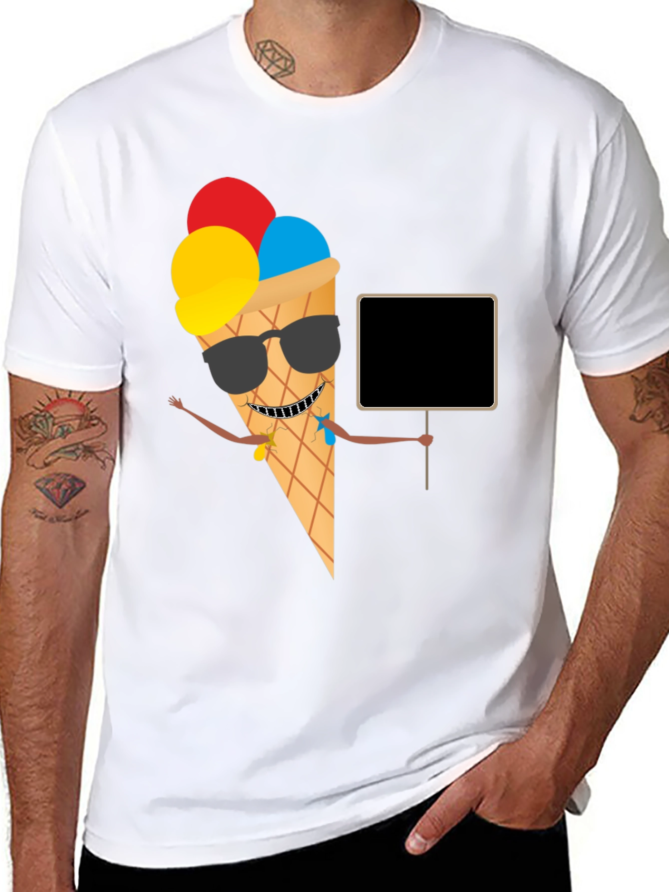 Cool Ice Cream Cone Graphic T-Shirt