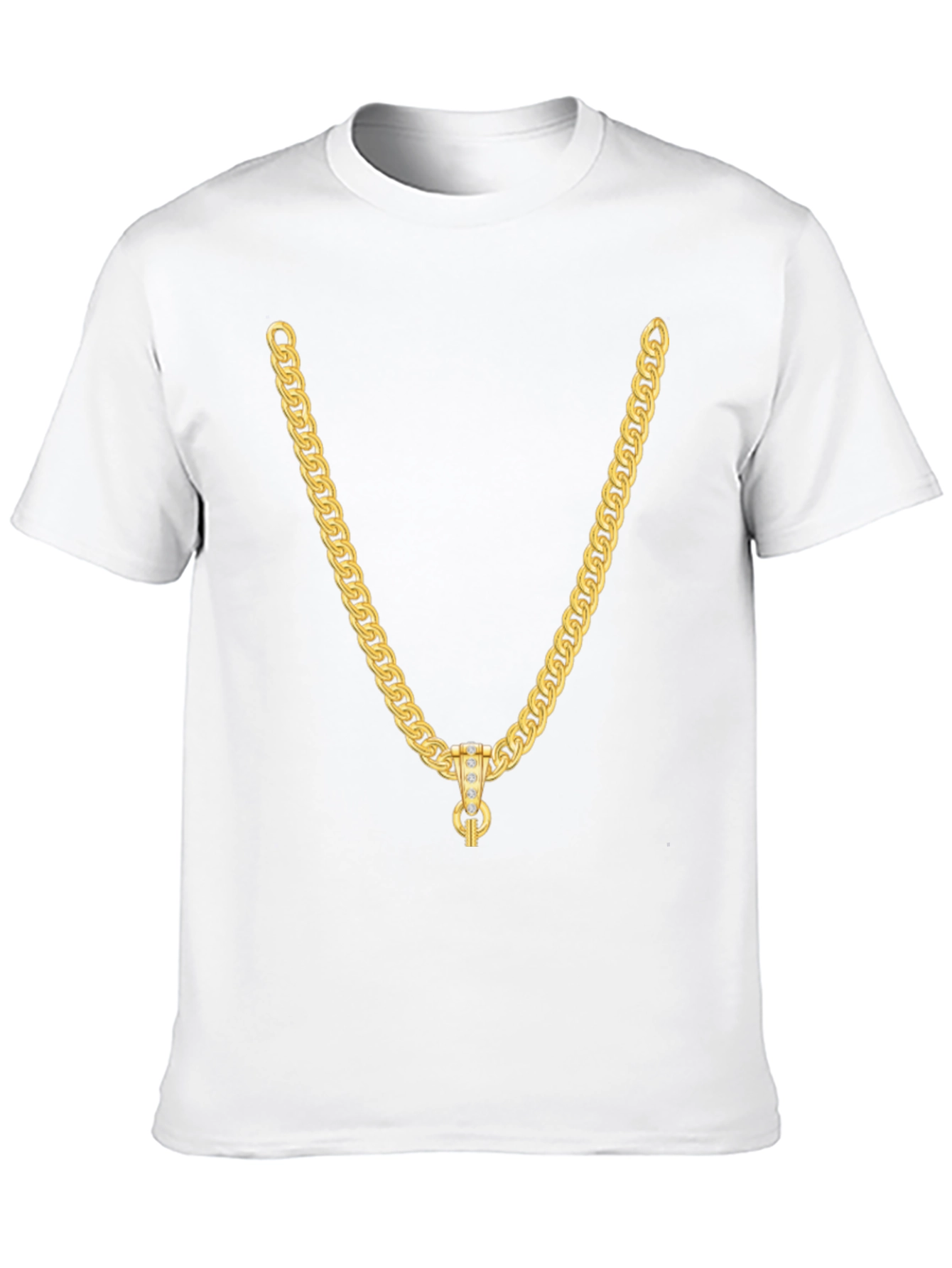Gold Chain Graphic Black T-Shirt
