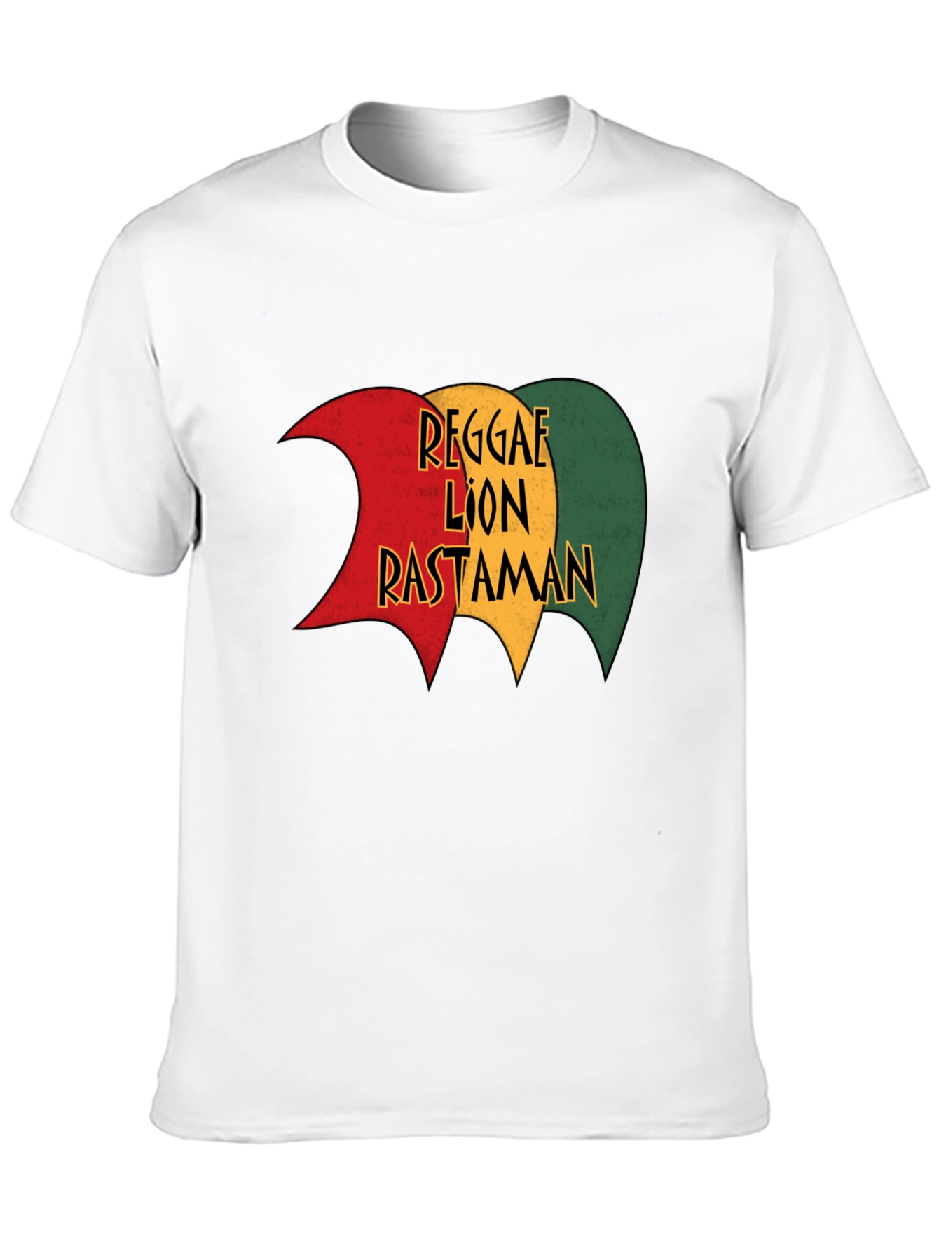 Reggae Lion Rastaman Graphic Black T-Shirt