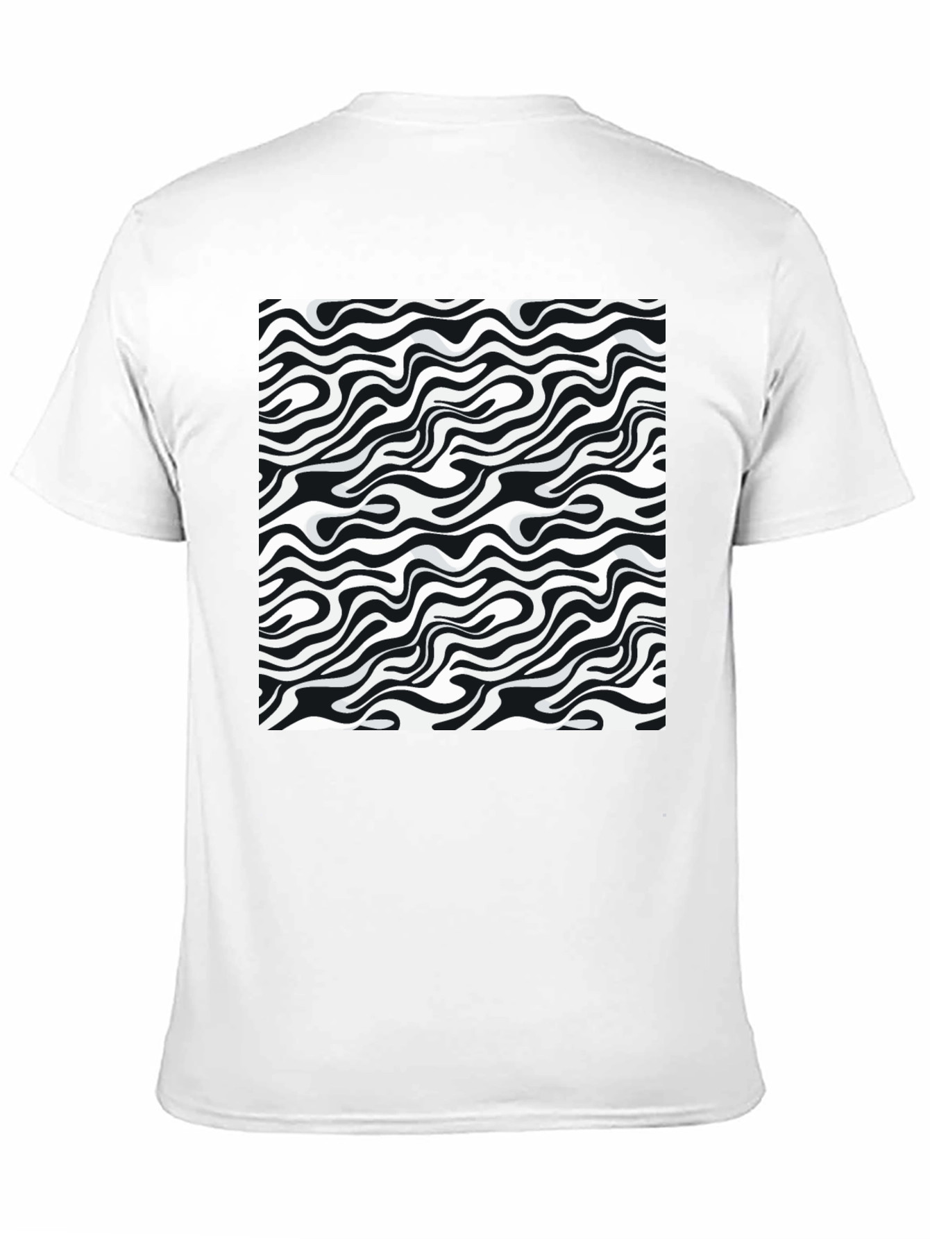 Abstract Zebra Print Black T-Shirt