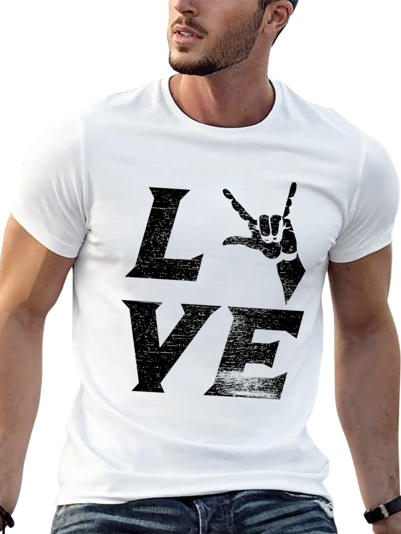 Rock On Love Graphic Tee - Black Crewneck