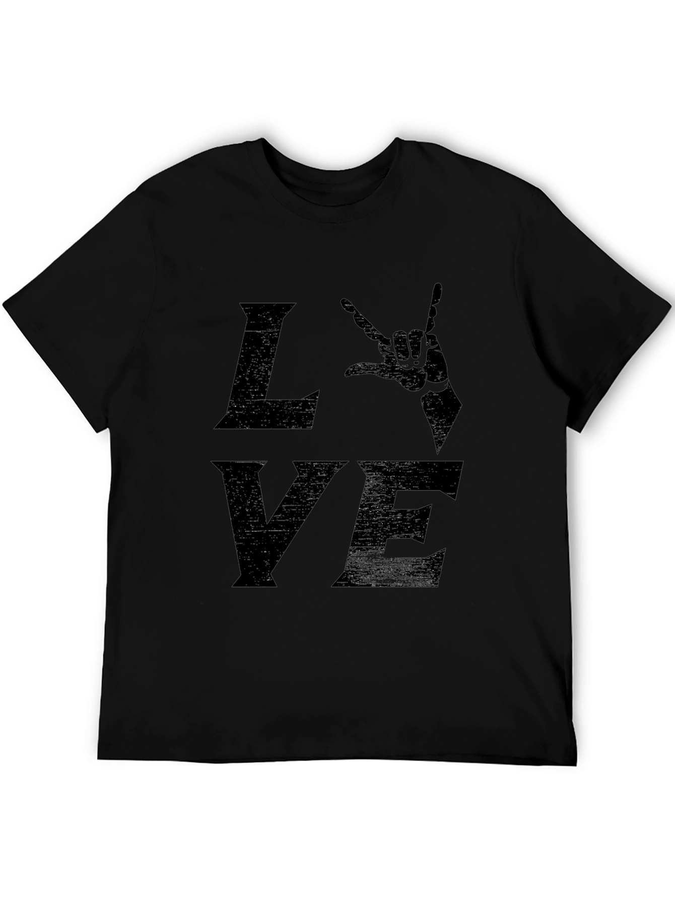 Rock On Love Graphic Tee - Black Crewneck