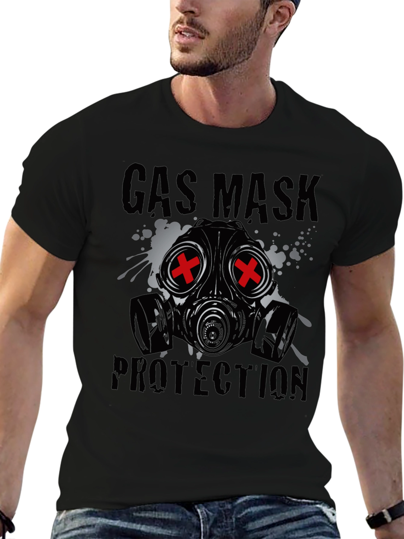 Gas Mask Protection Graphic T-Shirt