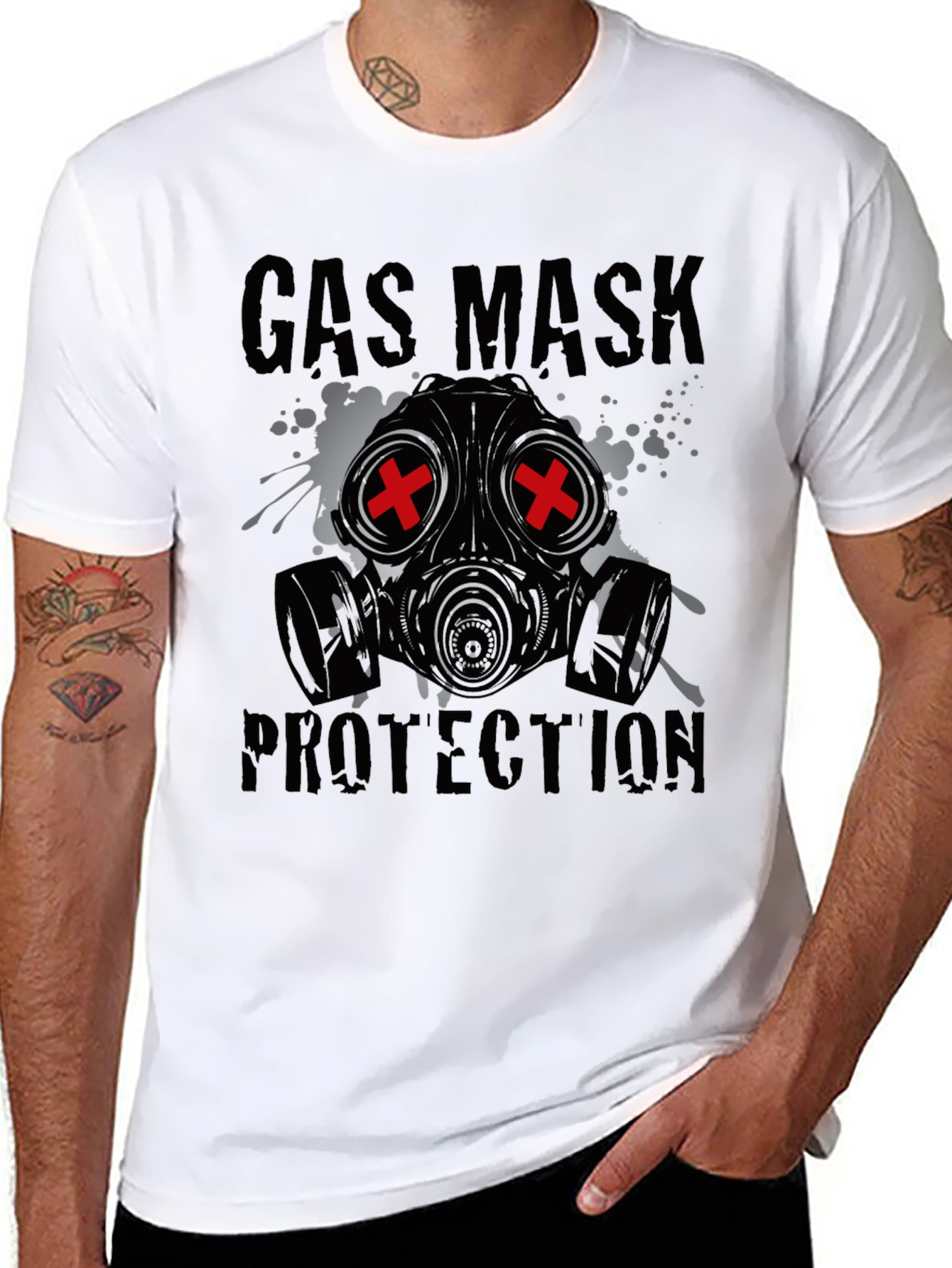 Gas Mask Protection Graphic T-Shirt