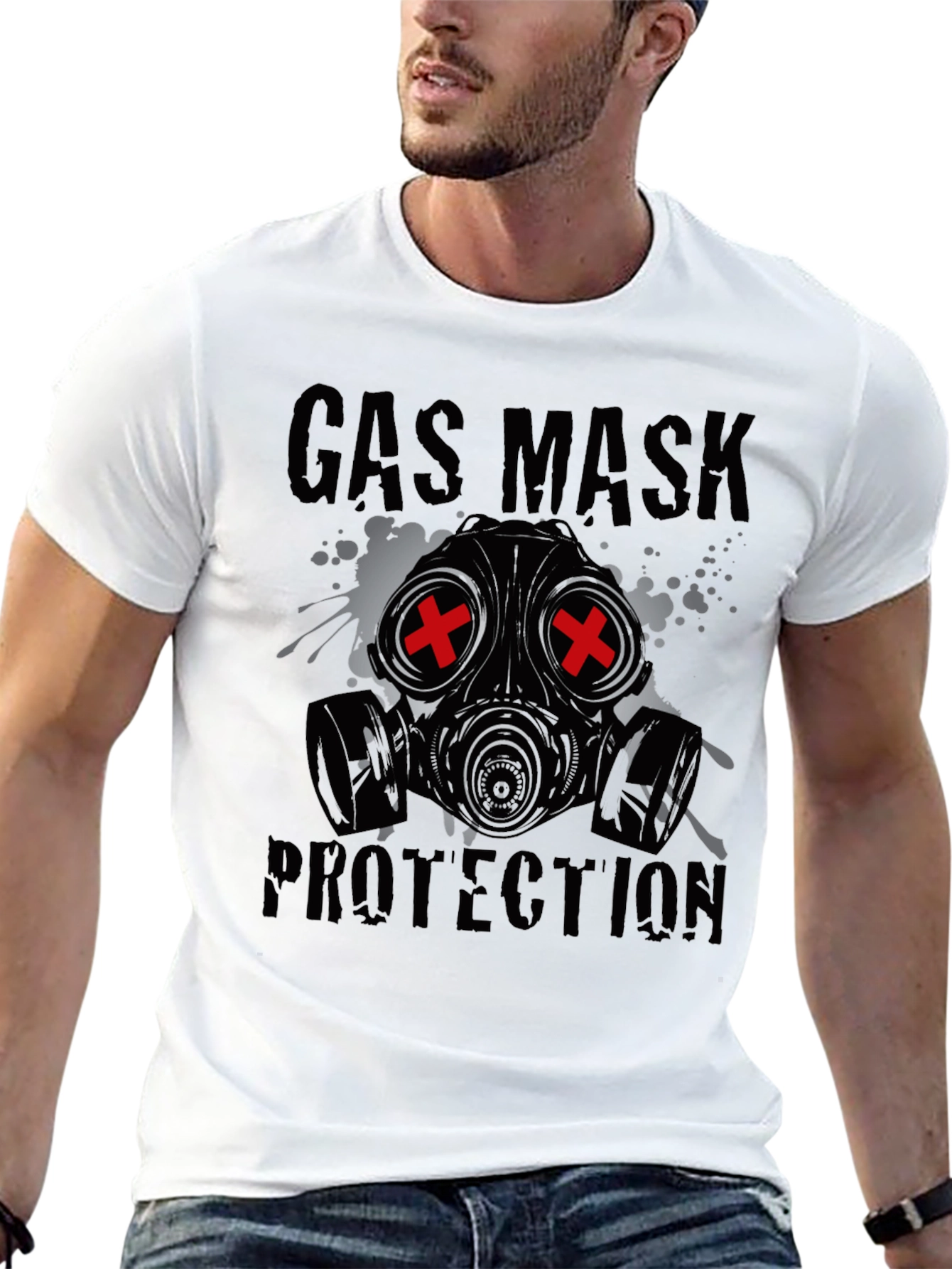 Gas Mask Protection Graphic T-Shirt