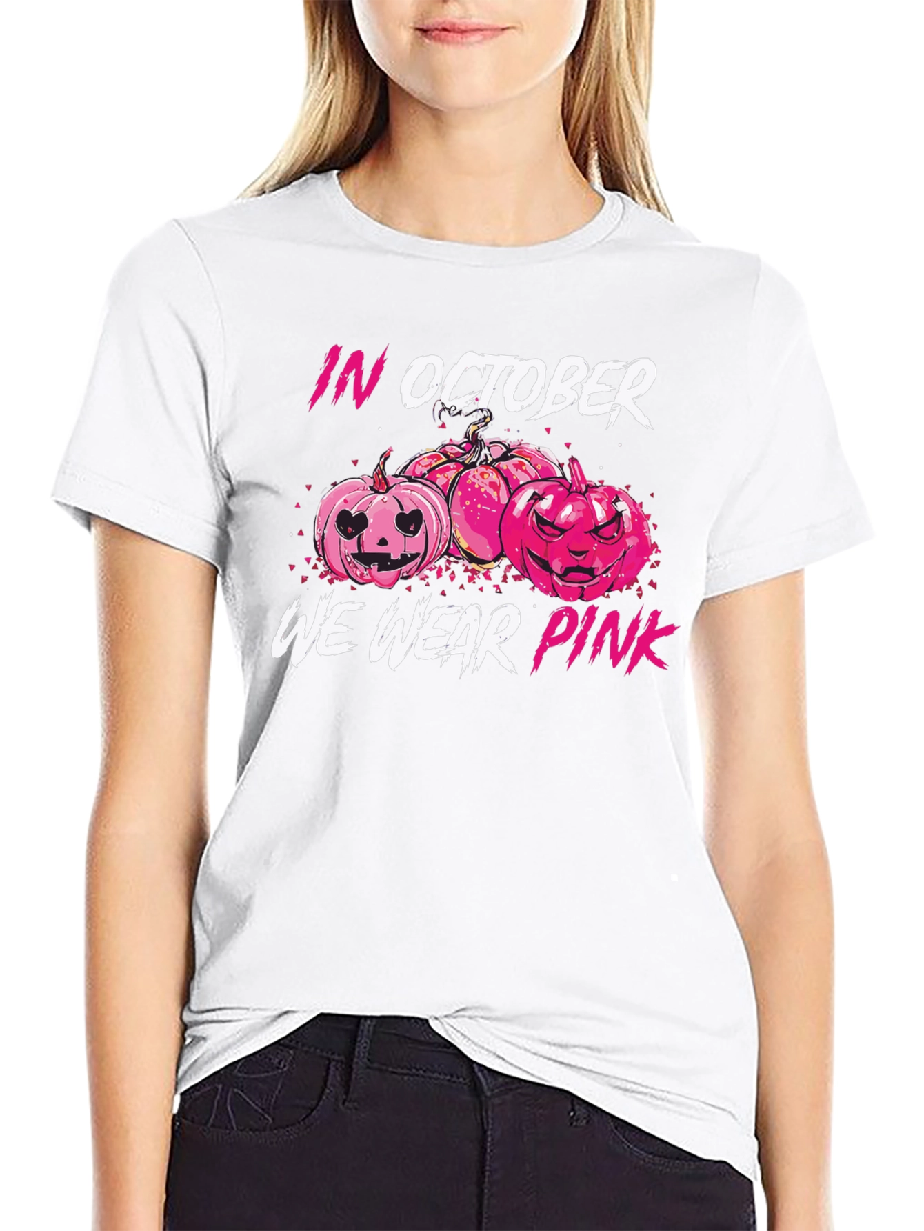 In October We Wear Pink Pumpkin T-Shirt