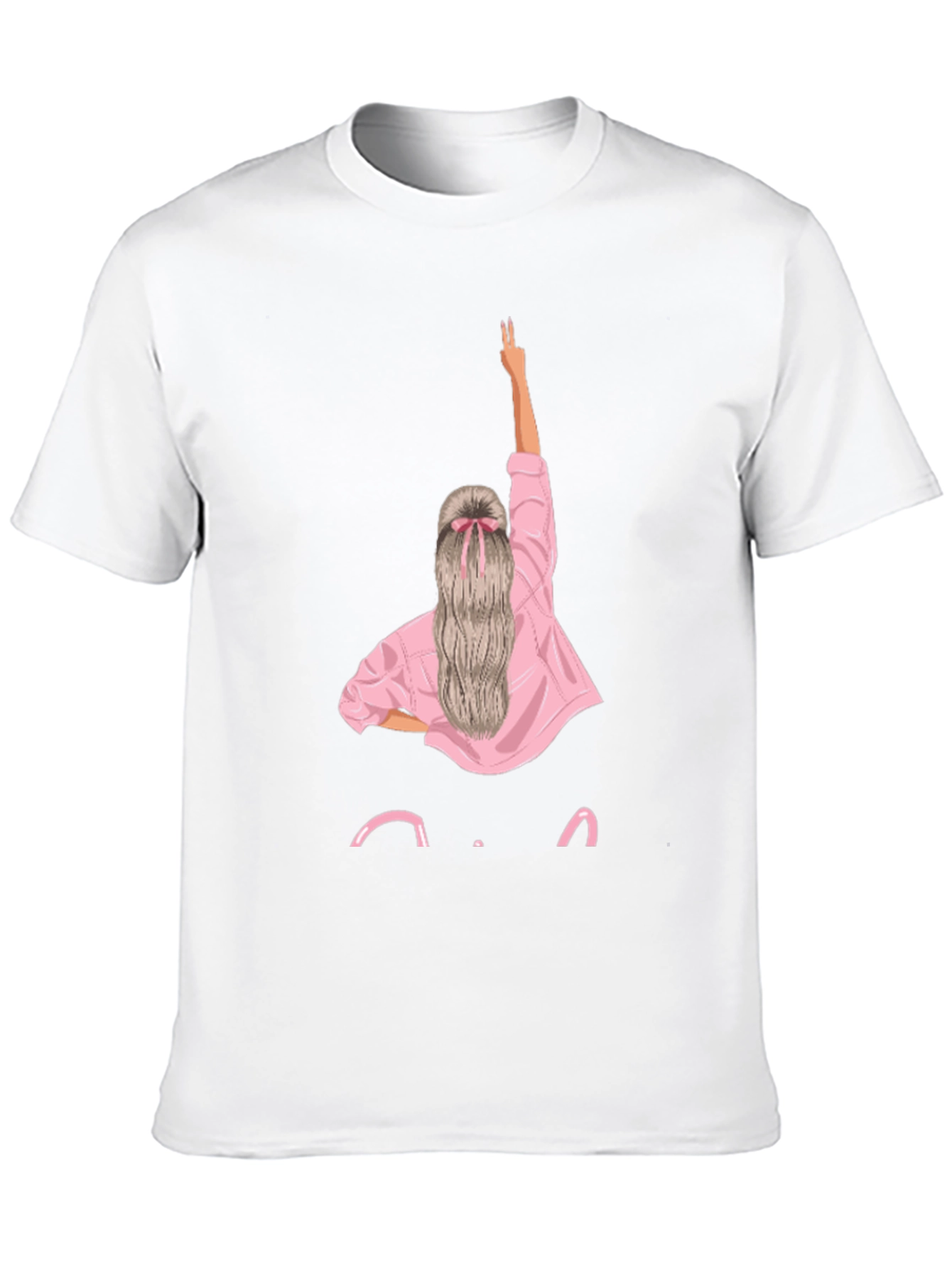 Trendy Black T-Shirt with Girl Graphic