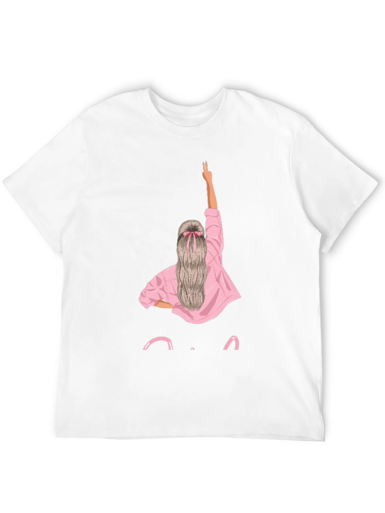 Trendy Black T-Shirt with Girl Graphic